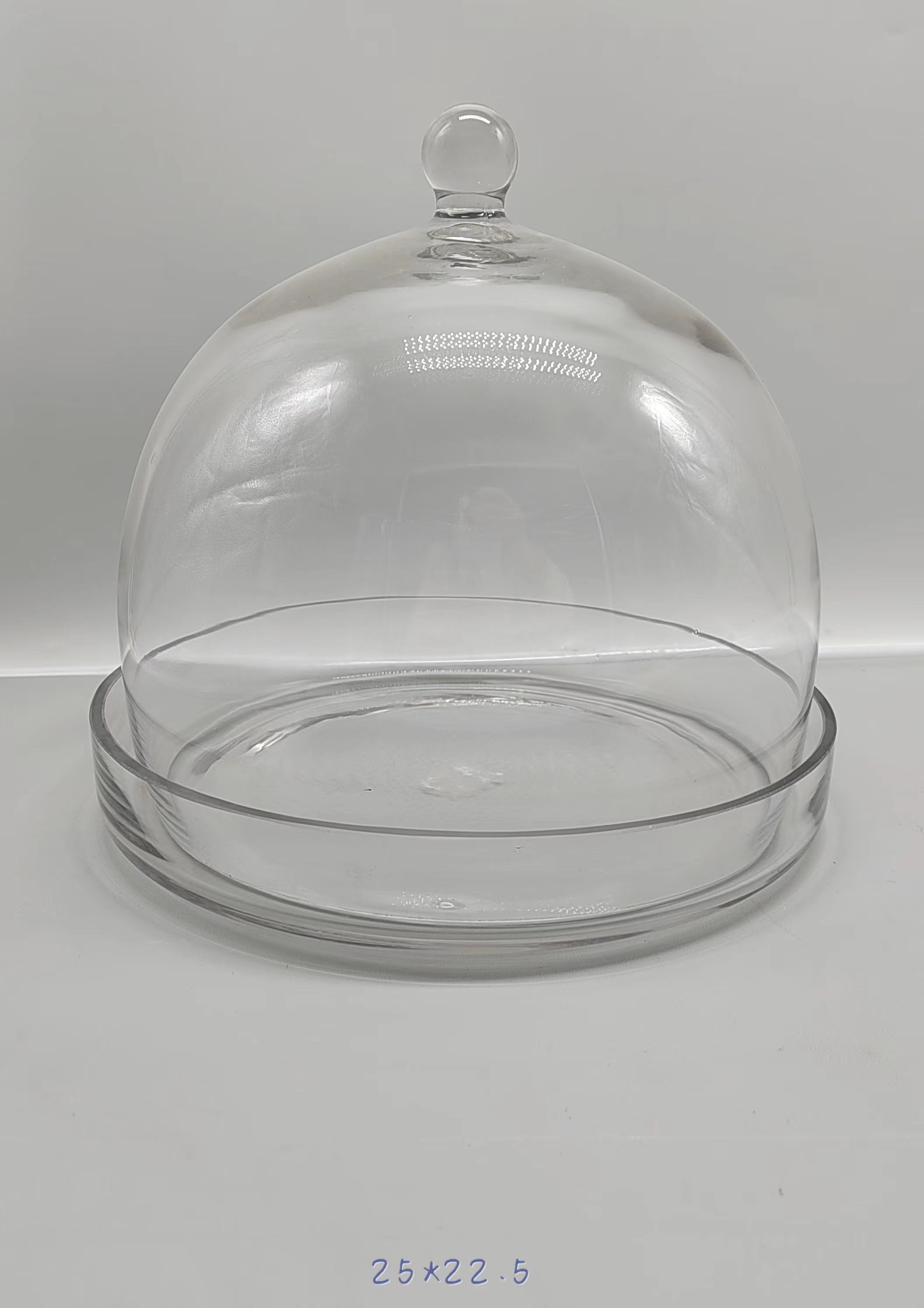 Clear glass cover with glass base/L