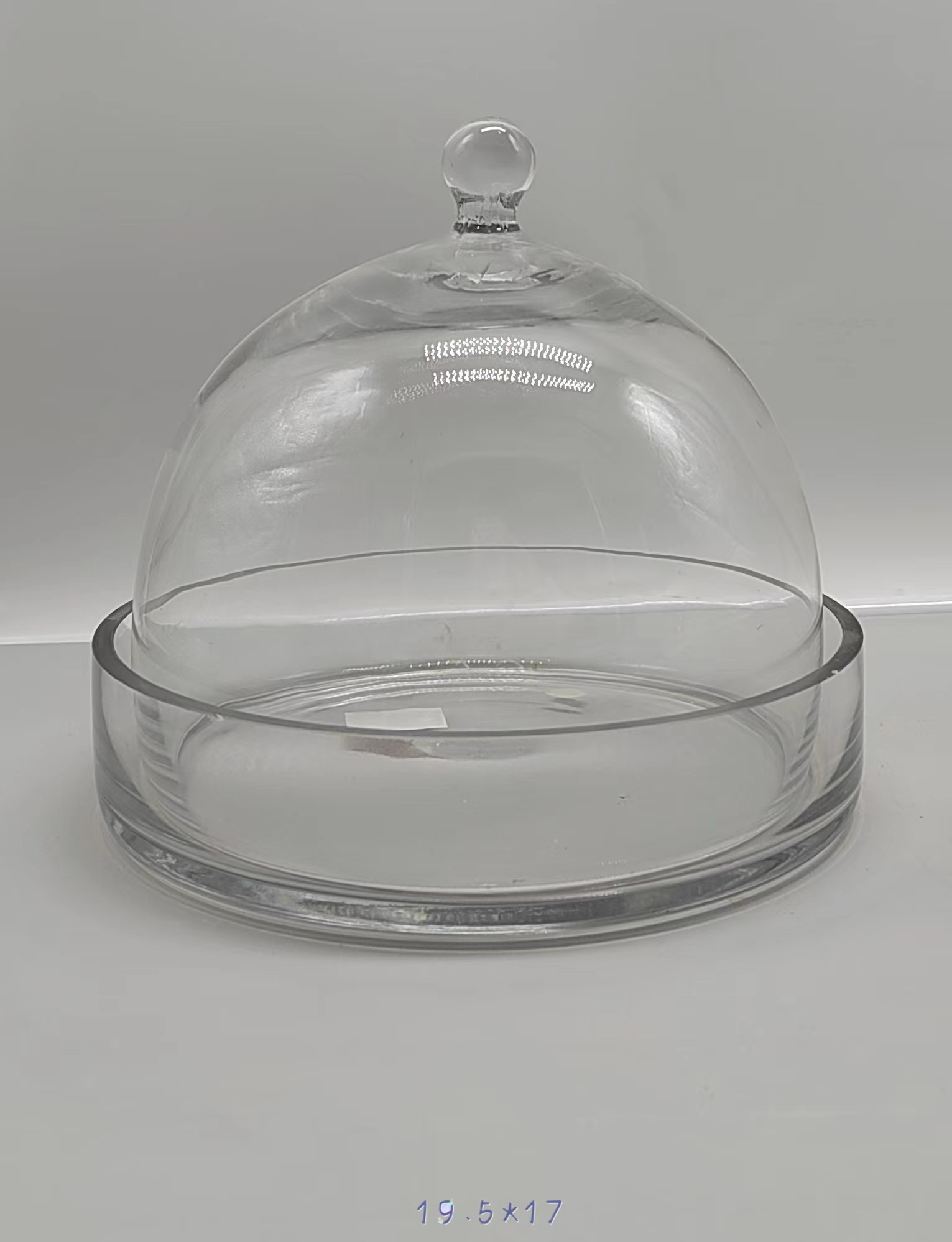 Clear glass cover with glass base/M
