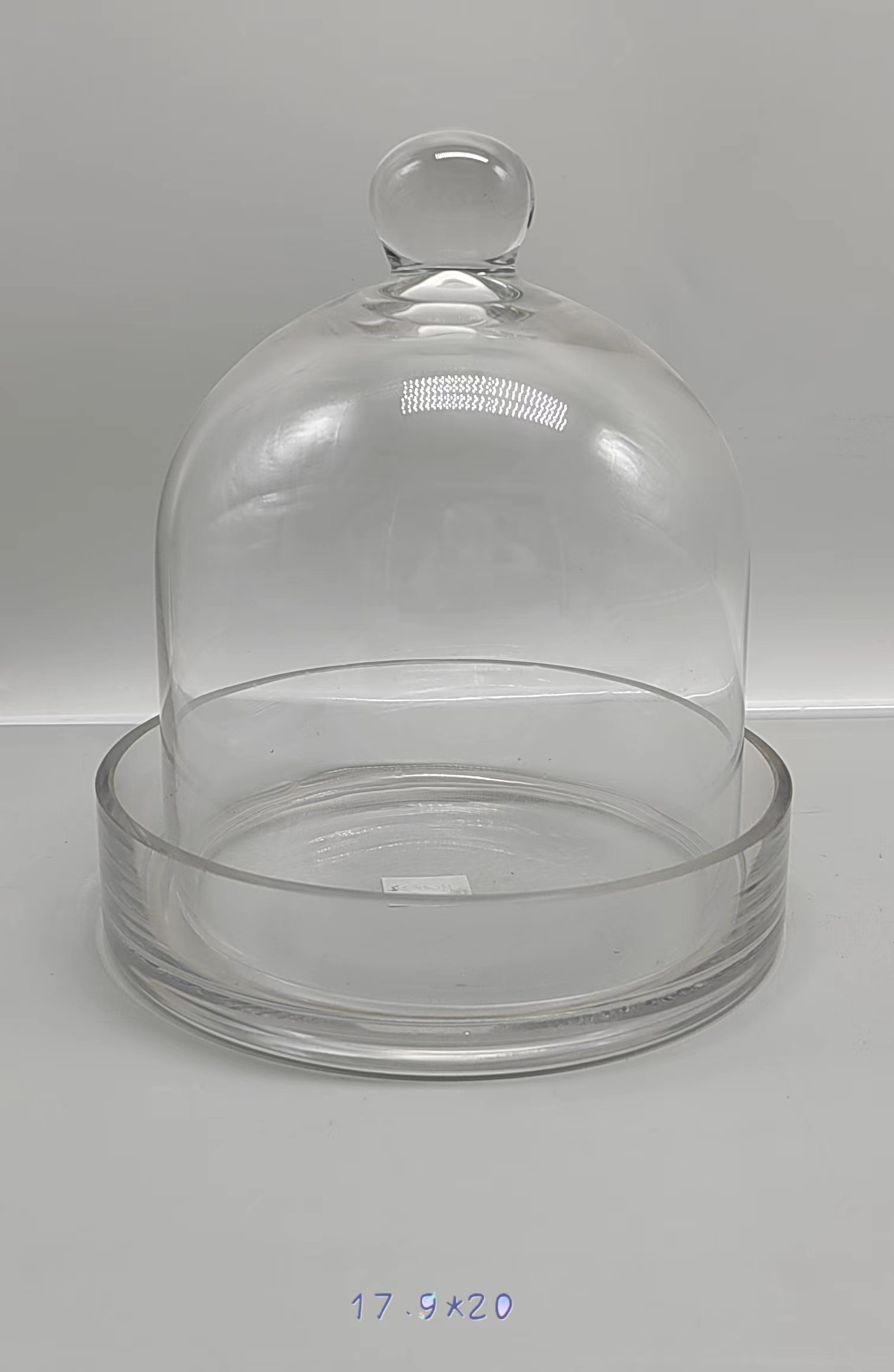 Clear glass cover with glass base/S