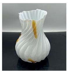 Glass vase in white and yellow primary color /M