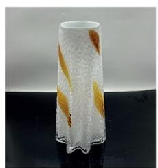 Glass vase in white and yellow primary color /M