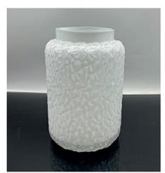 Glass vase in white primary color hand-made
