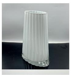 Glass vase in white primary color hand-made
