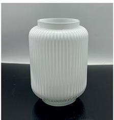 Glass vase in white primary color hand-made