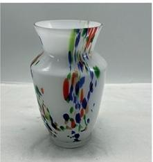 Glass vase in primary color hand-made