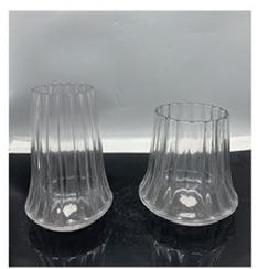 A group of clear glass vase made-hand