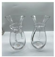 A group of clear glass vase made-hand