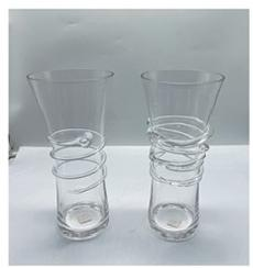 A group of clear glass vase made-hand