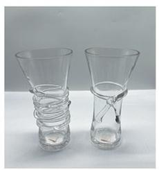 A group of clear glass vase made-hand