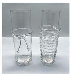 A group of clear glass vase made-hand