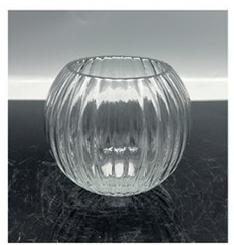 Clear glass candle holder