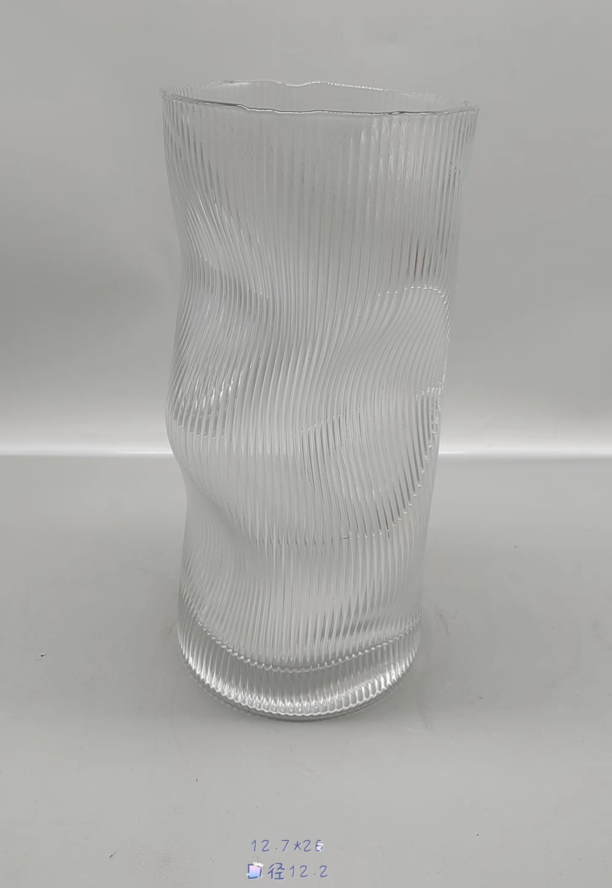 Clear glass vase made by hands