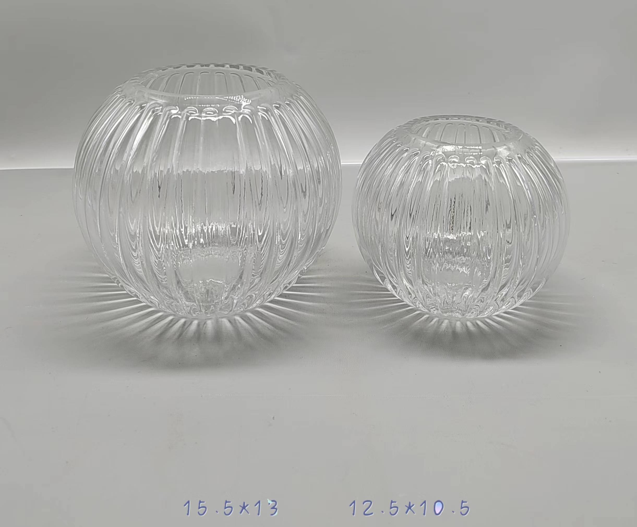 A group of Clear glass ball with pattern