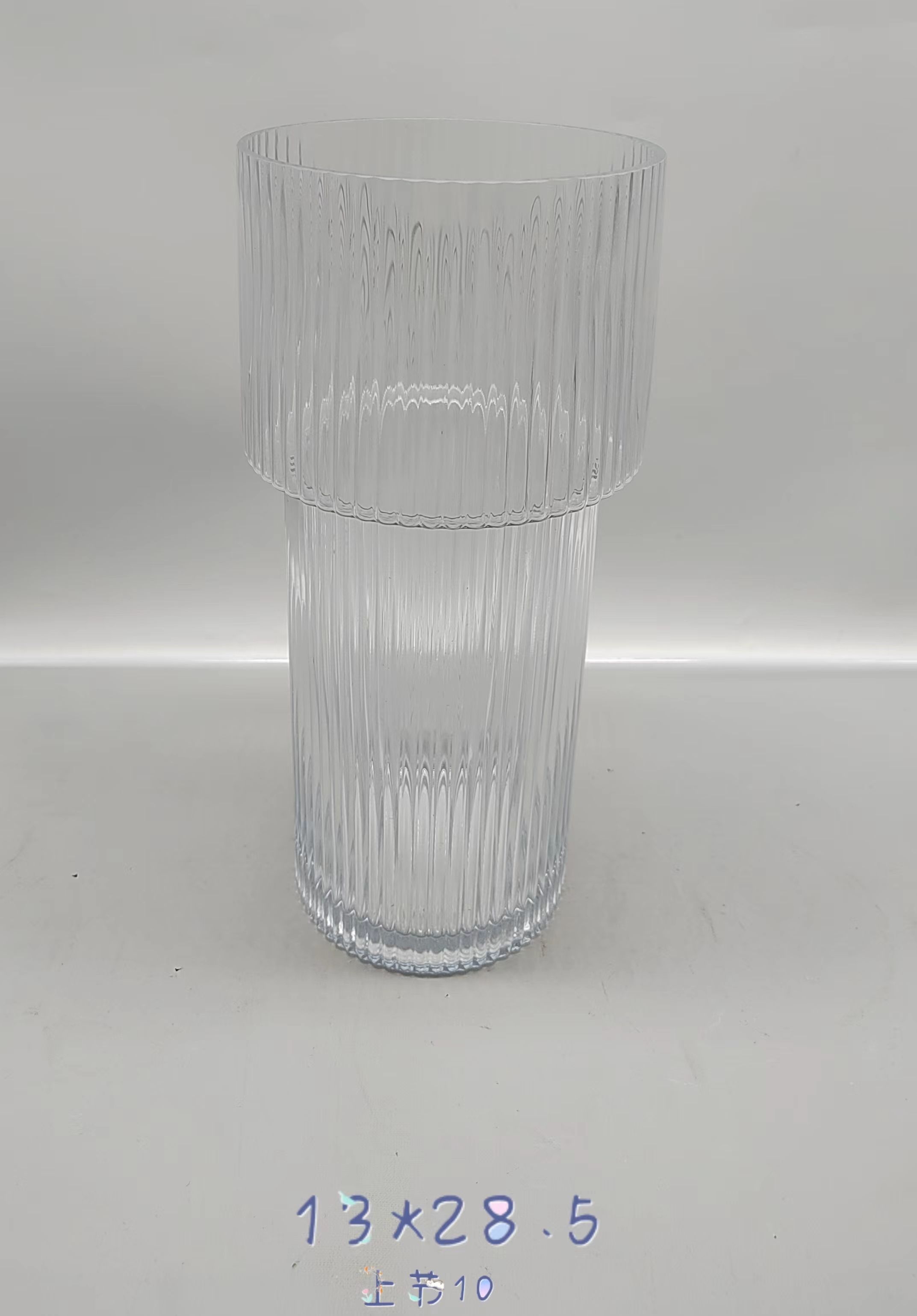 Clear glass vase made by hands