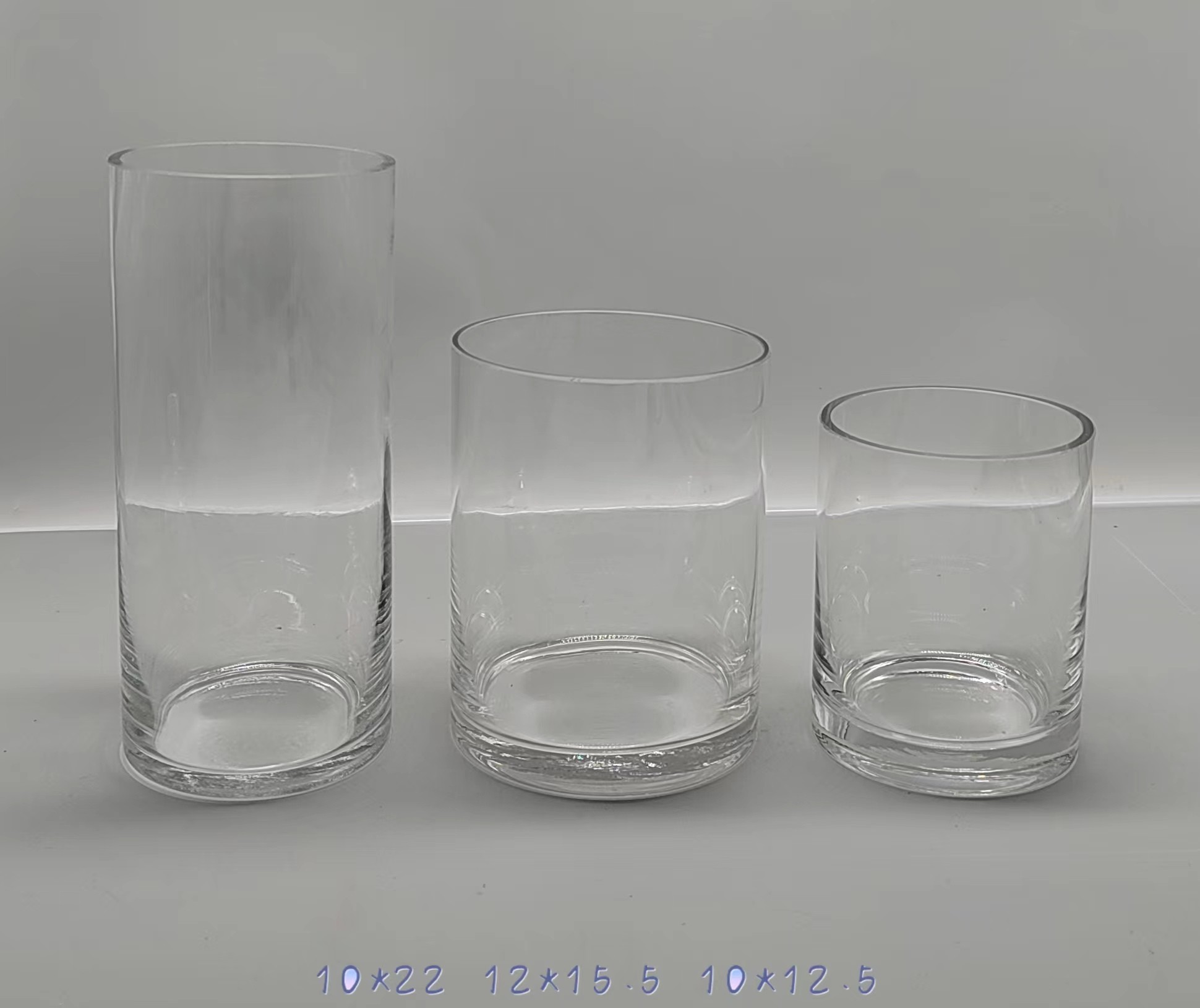 Clear glass cylinde made-hand 