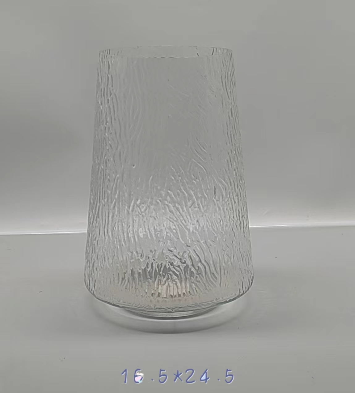 Clear glass vase made by hands