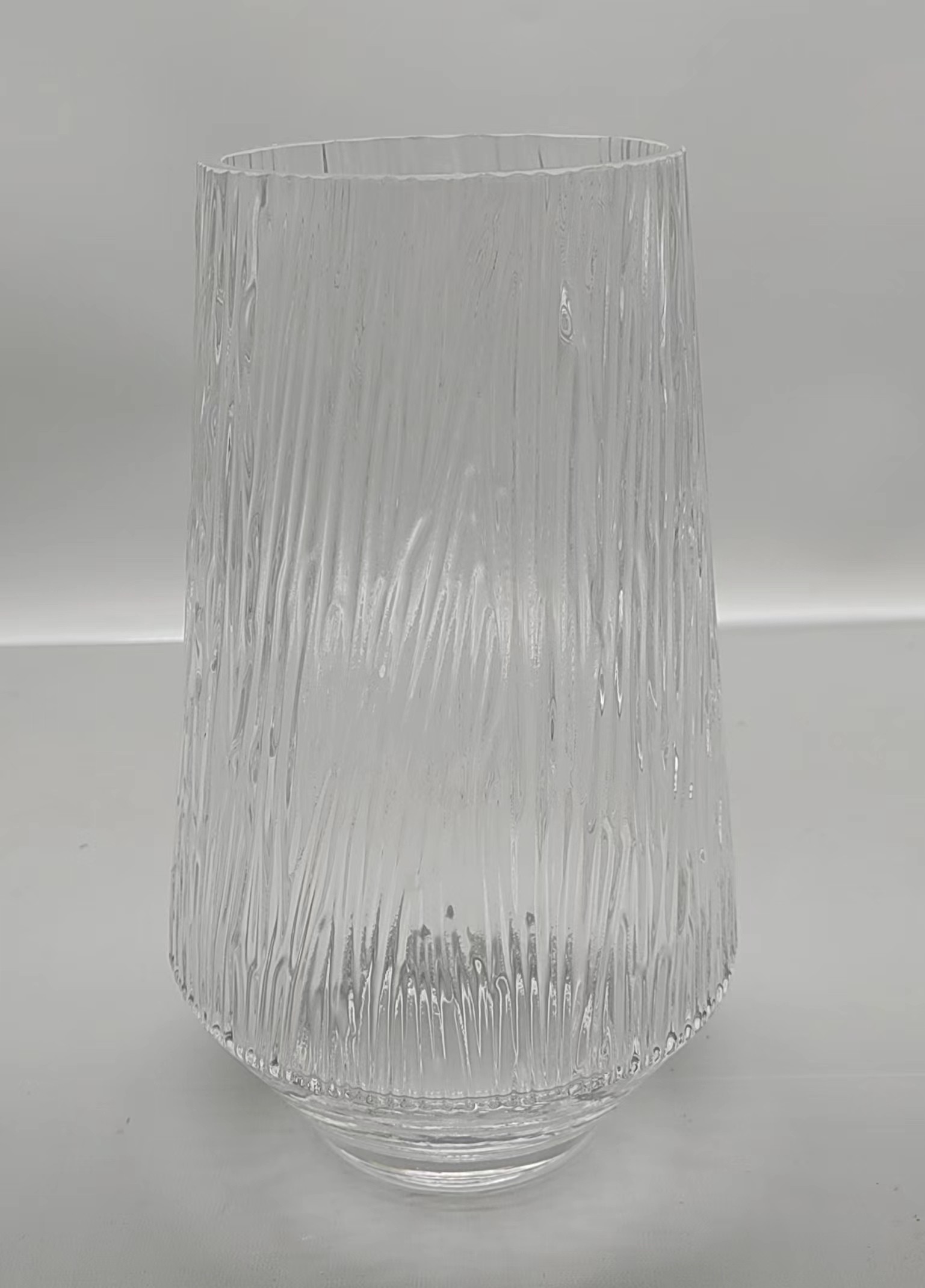 Clear glass vase made by hands