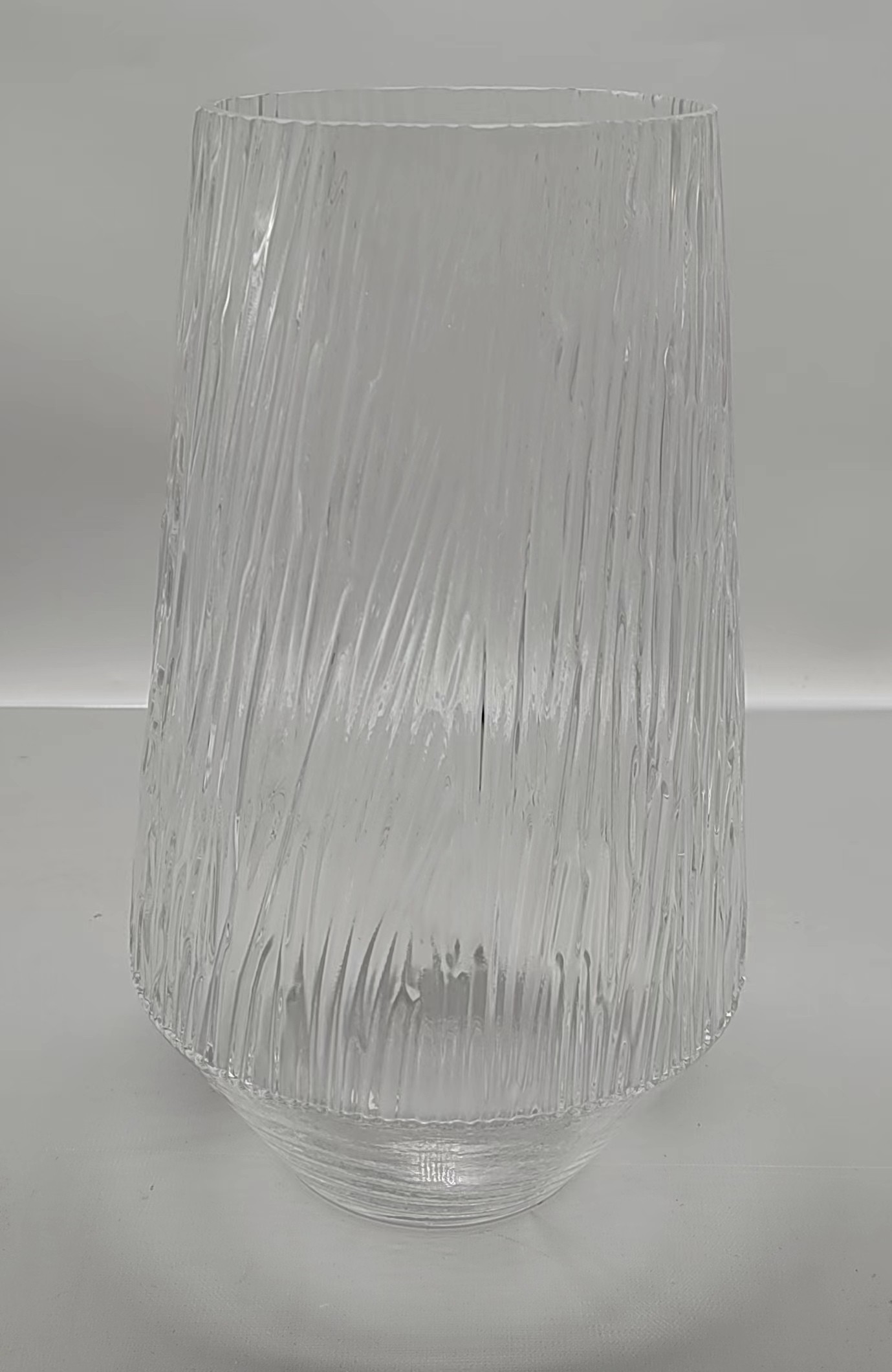 Clear glass vase made by hands