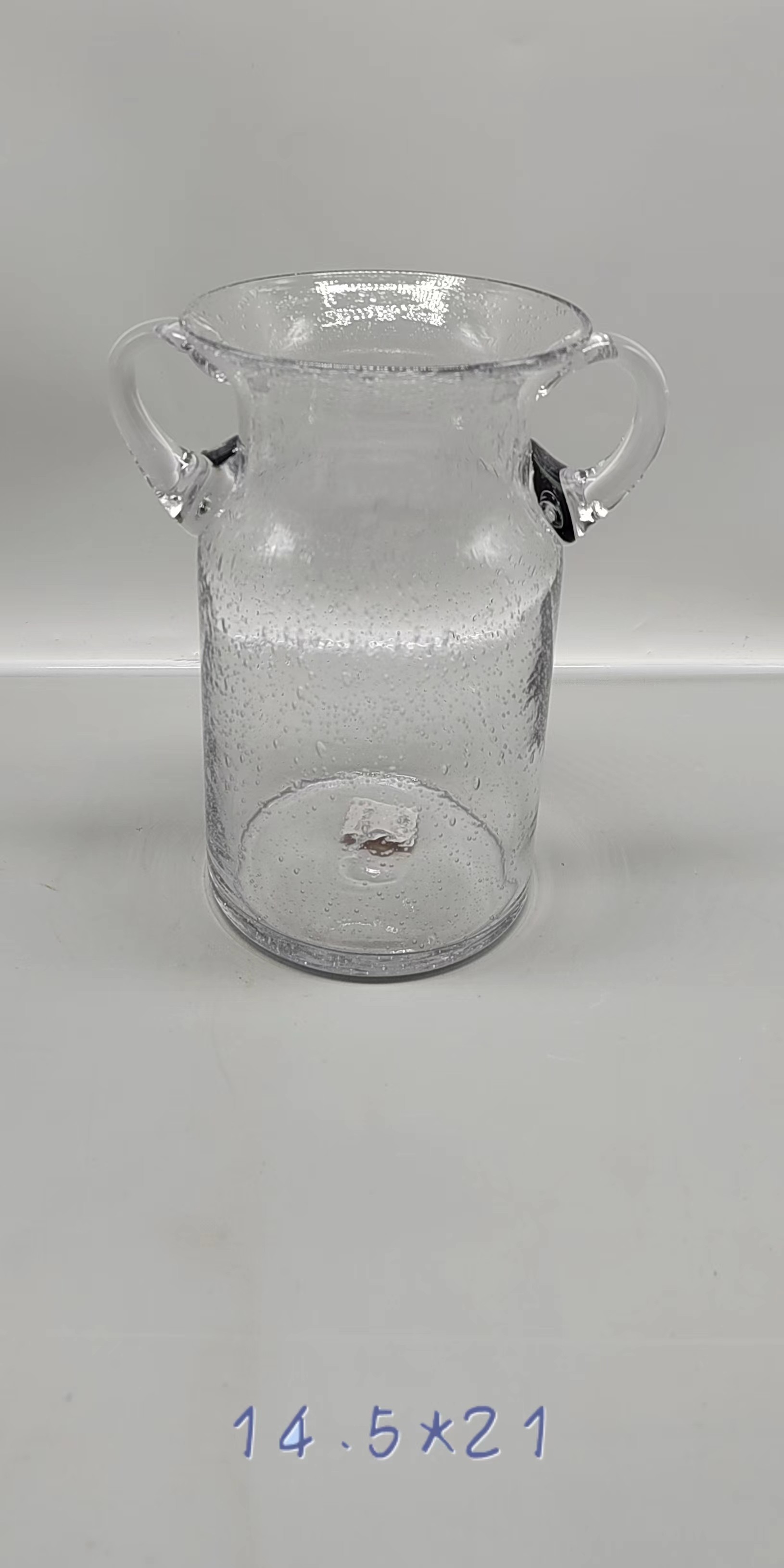Bubble Glass vase in primary color with little ears/M