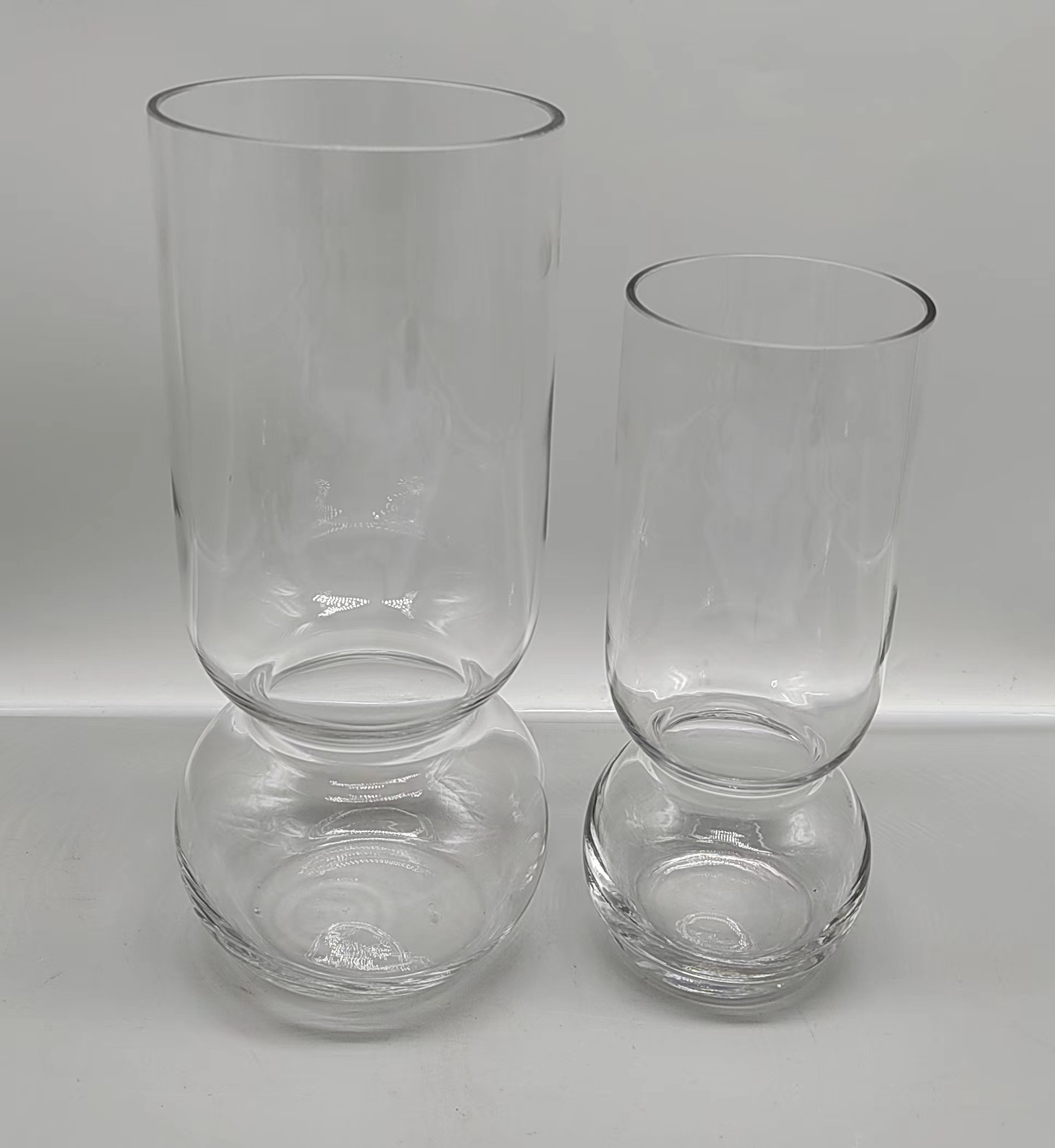 A group of clear glass vase made-hand