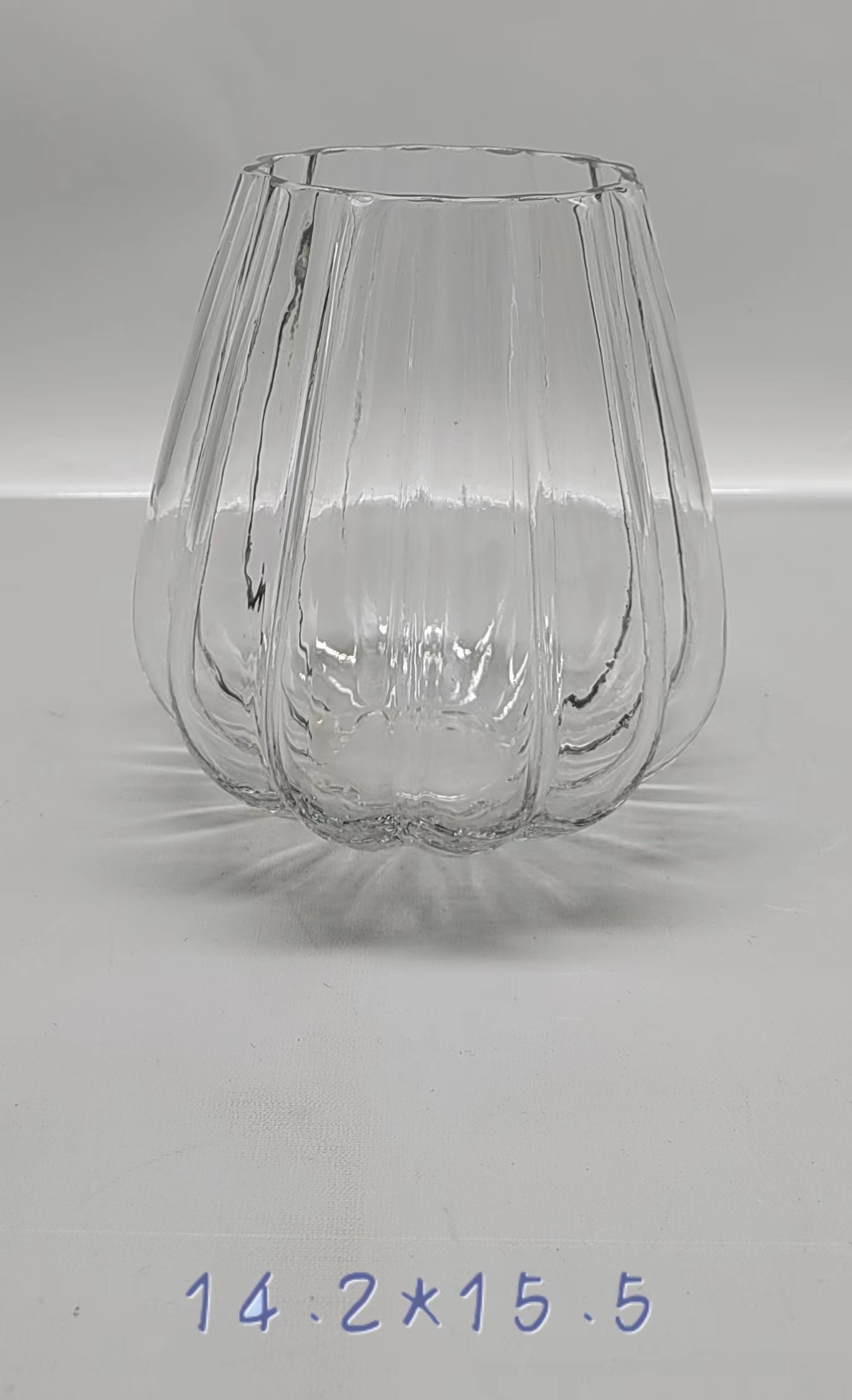 Clear glass vase made by hands