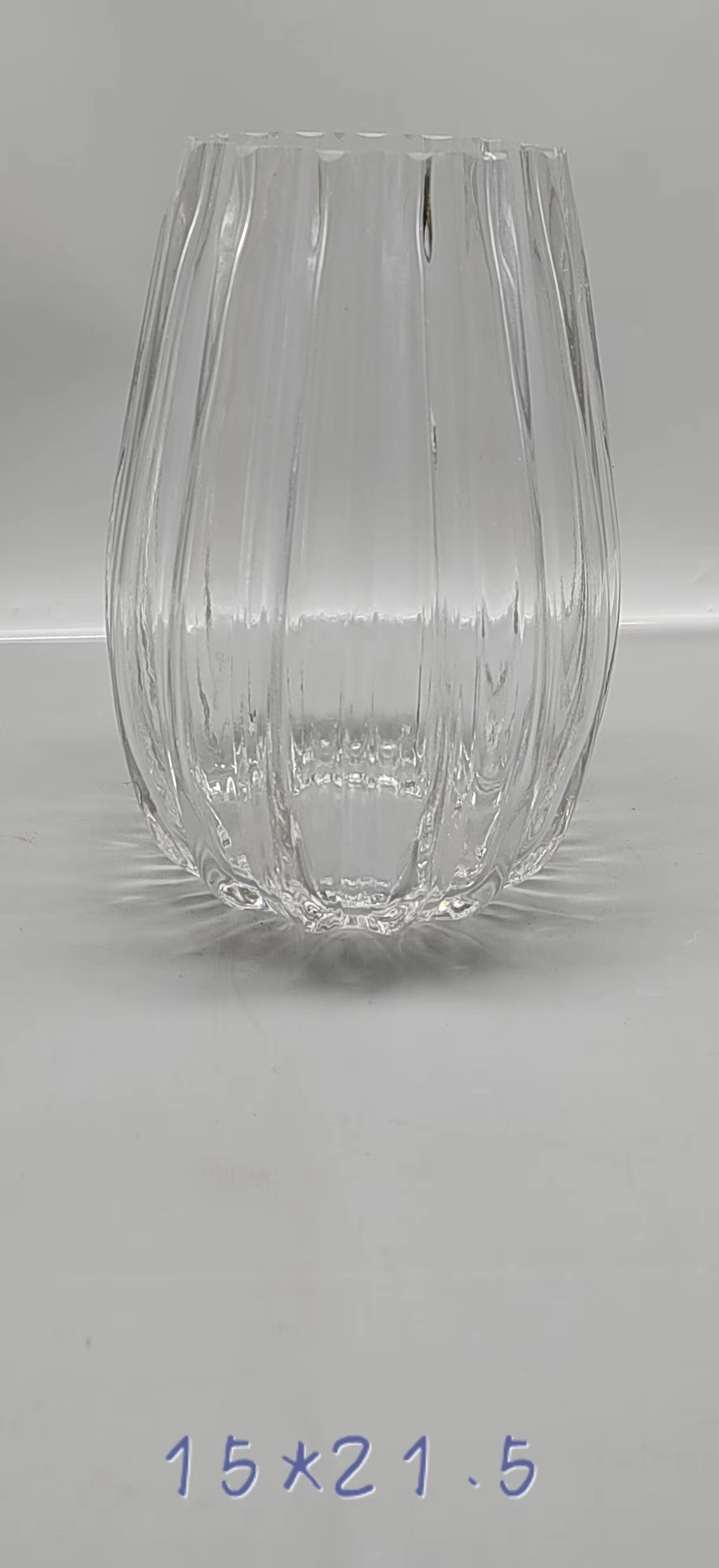 Clear glass vase made by hands