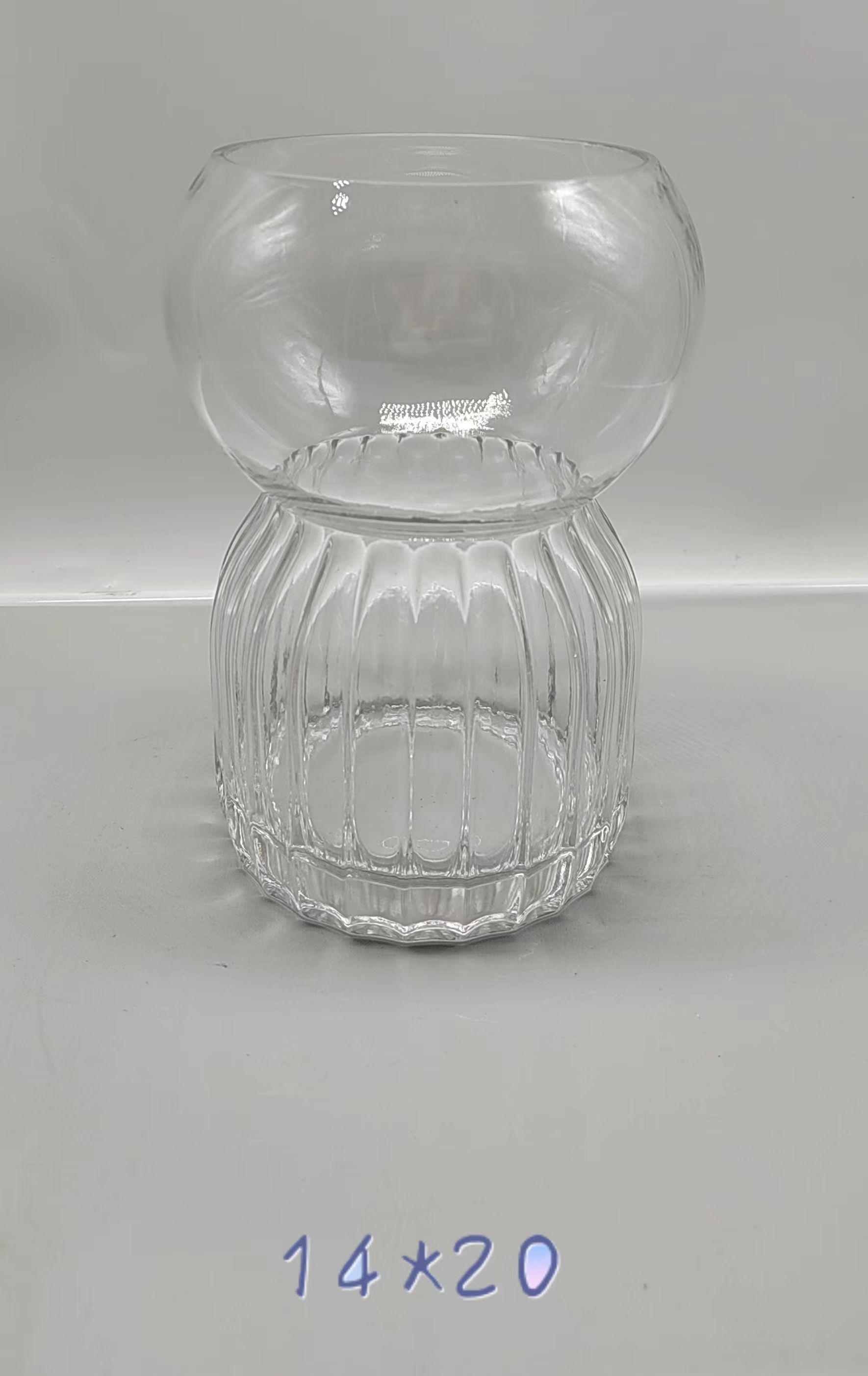 Clear glass vase made by hands