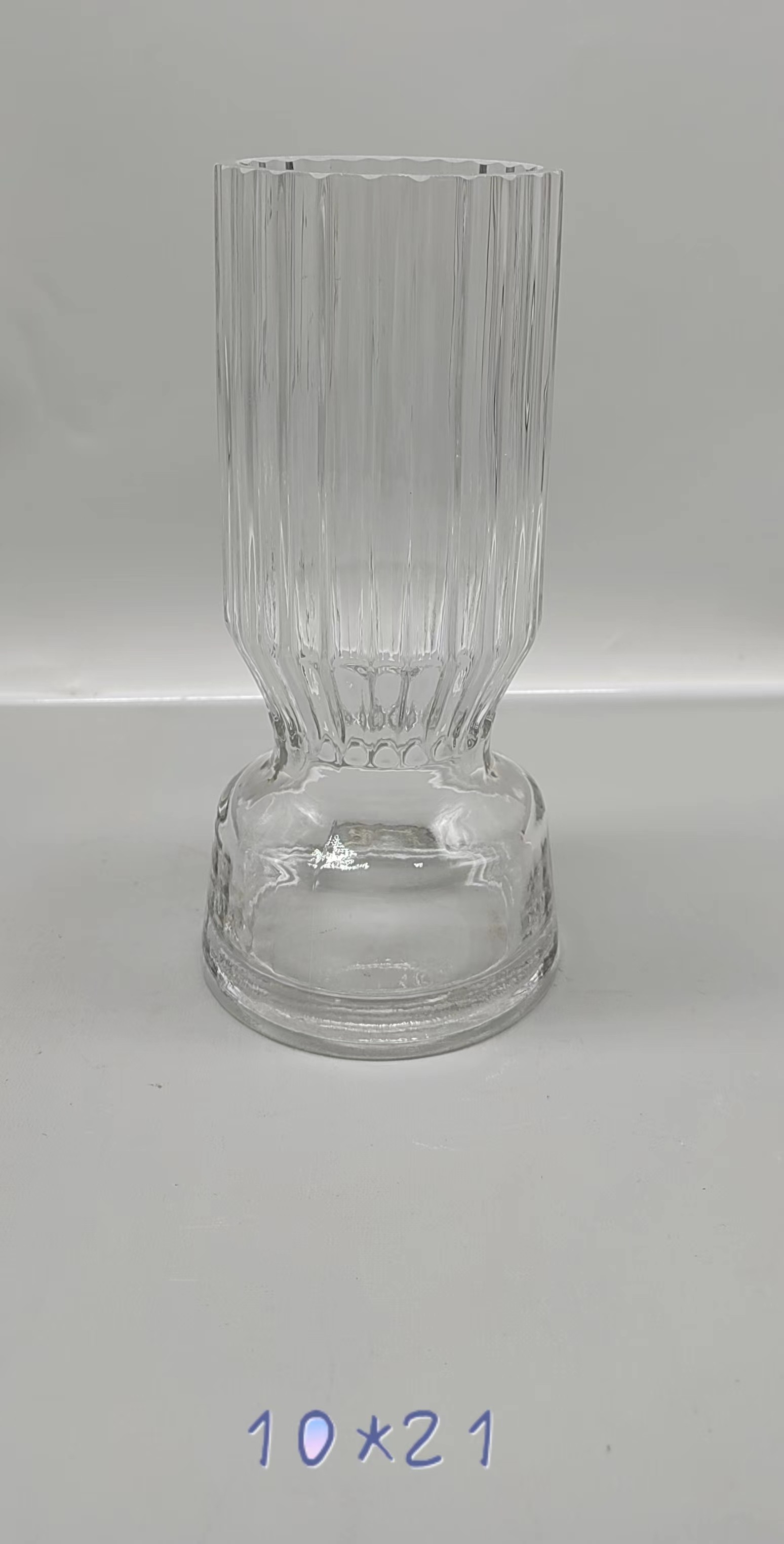 Clear glass vase made by hands