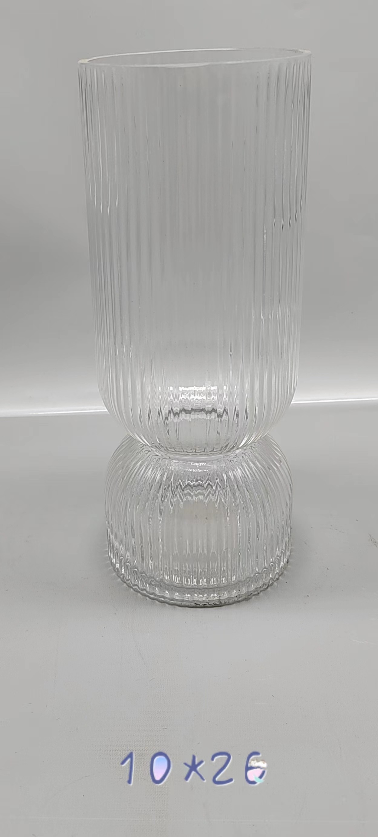 Clear glass vase made by hands