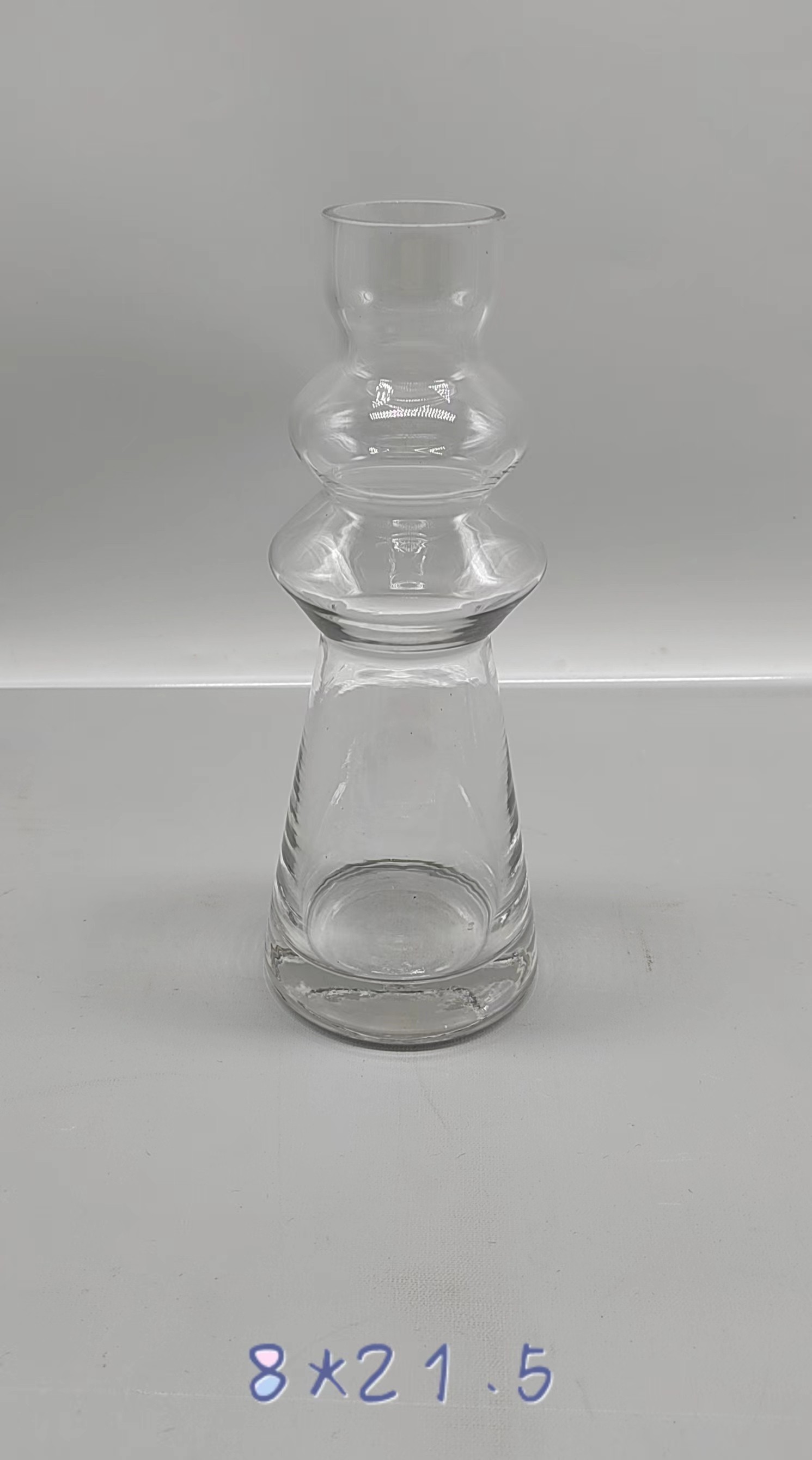 Clear glass vase made by hands