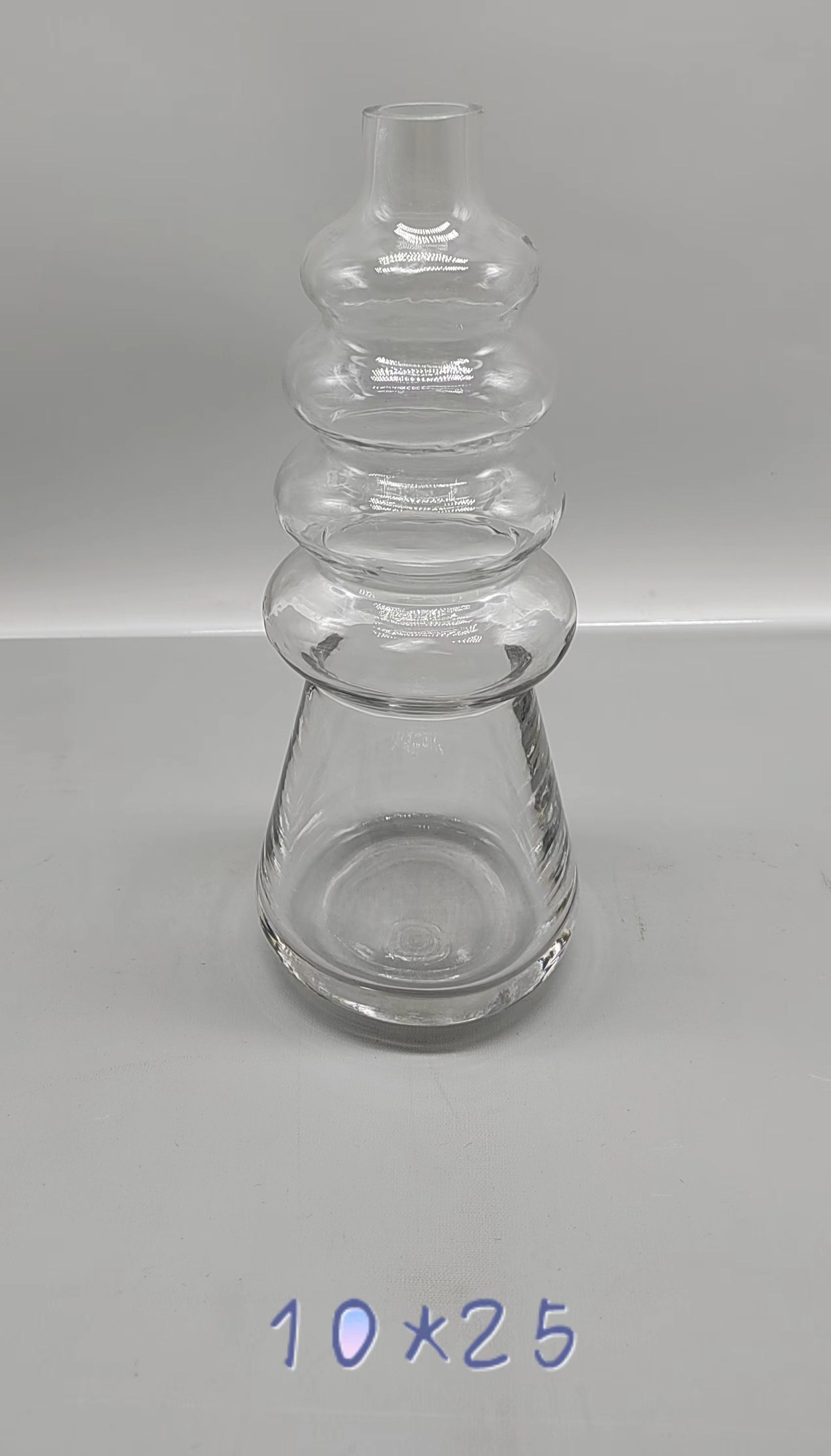 Clear glass vase made by hands