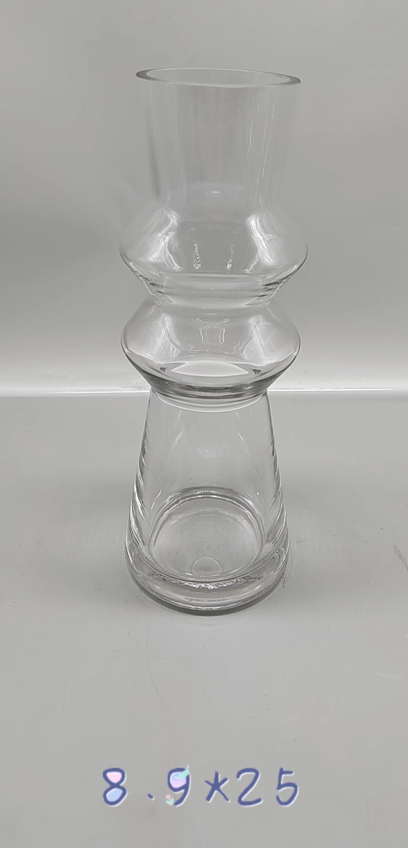 Clear glass vase made by hands