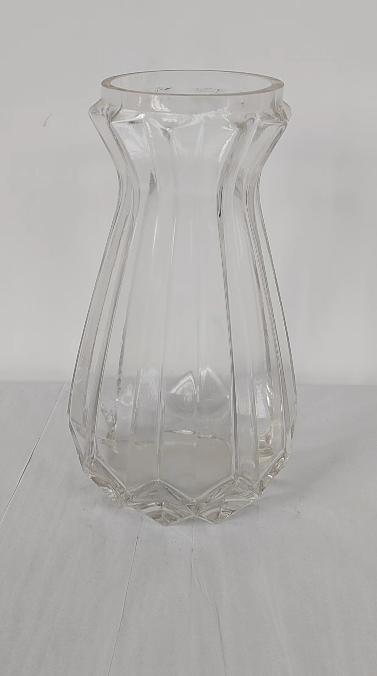 Clear glass vase made by hands