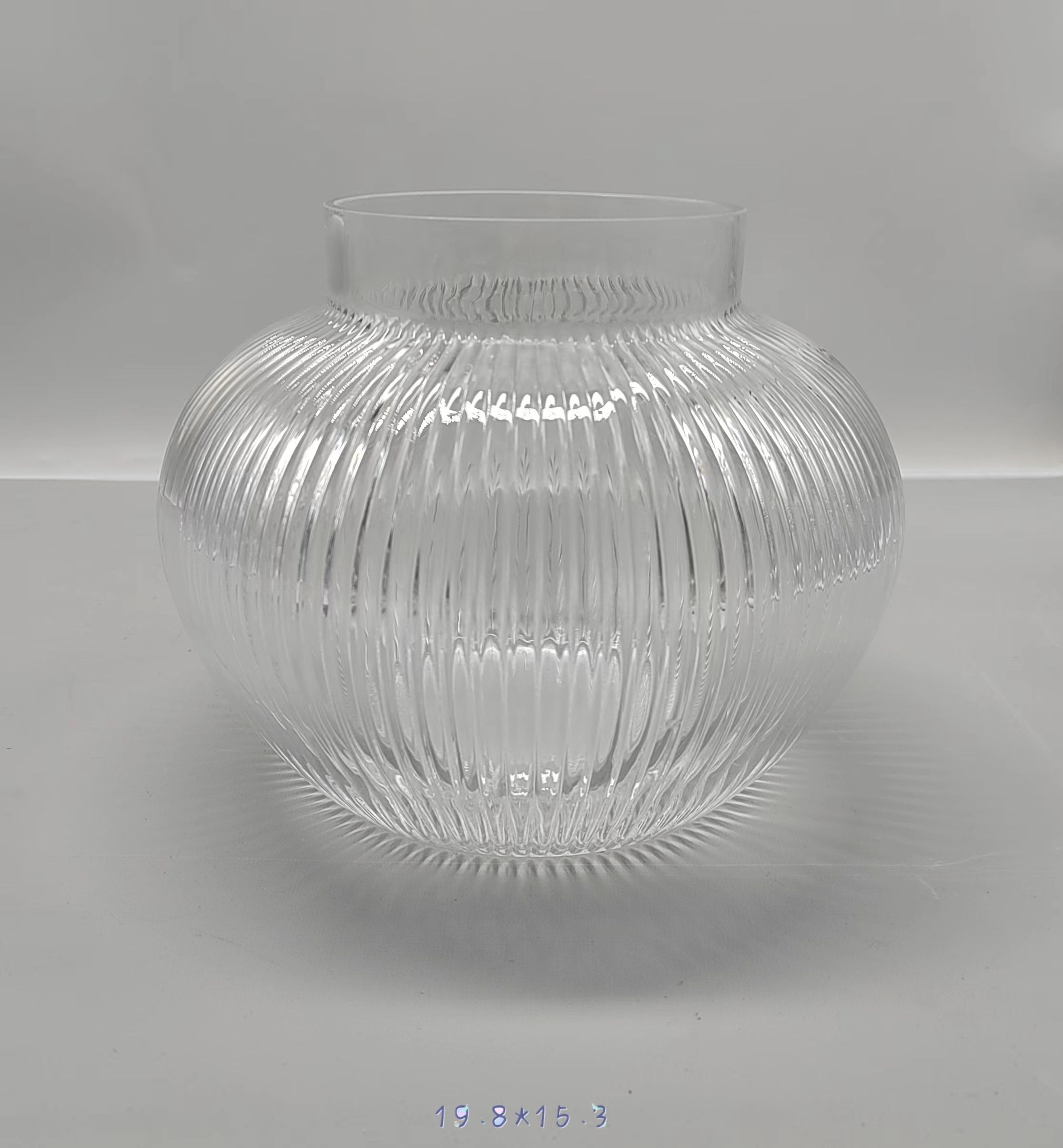 Clear glass vase made by hands