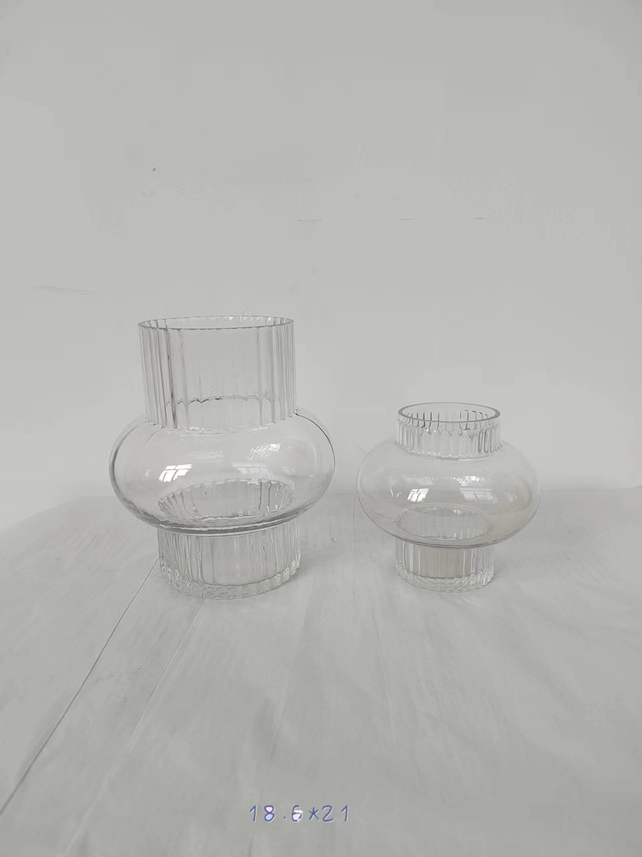 A group of clear glass vase made-hand