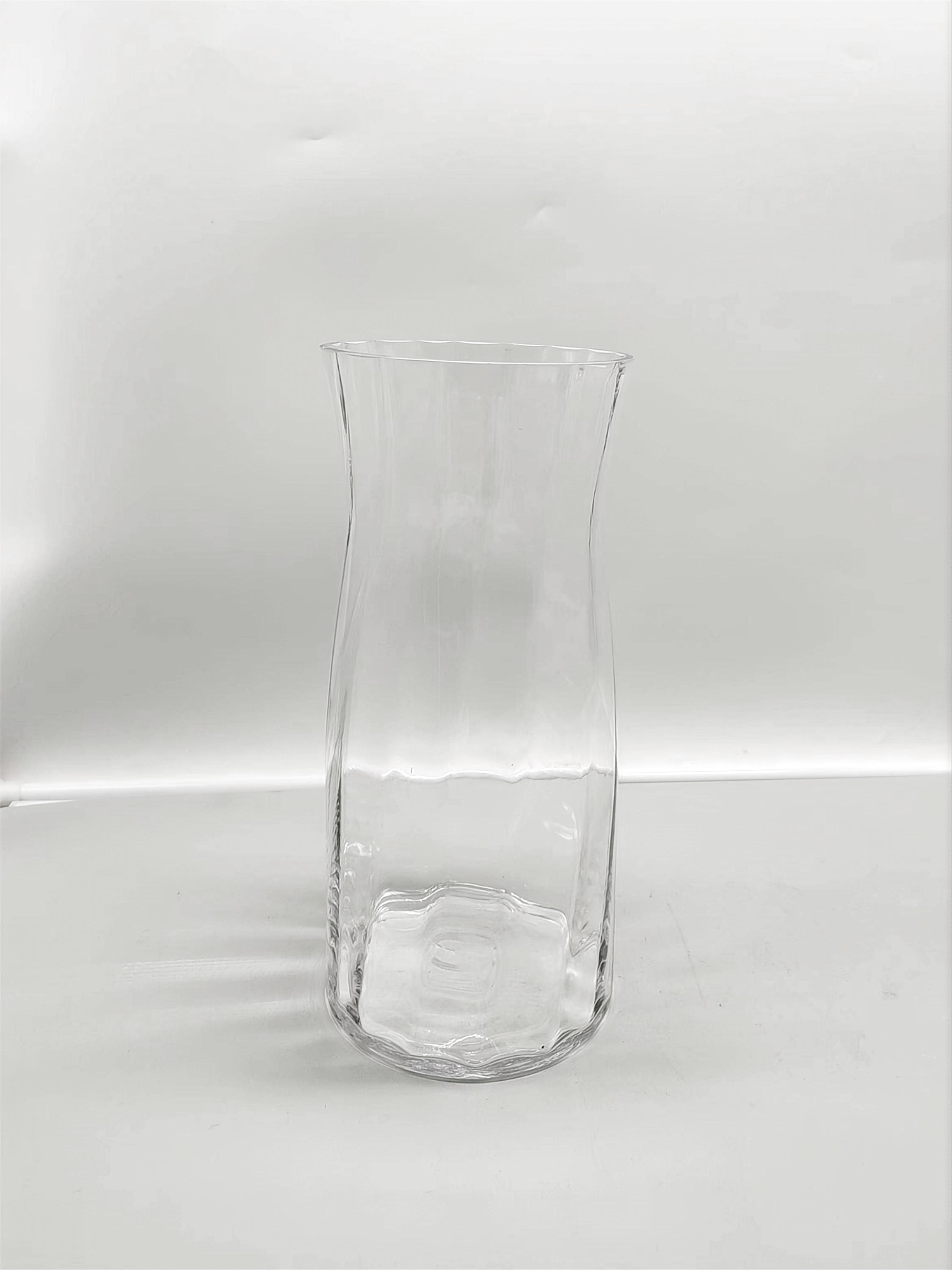 Clear glass vase made by hands