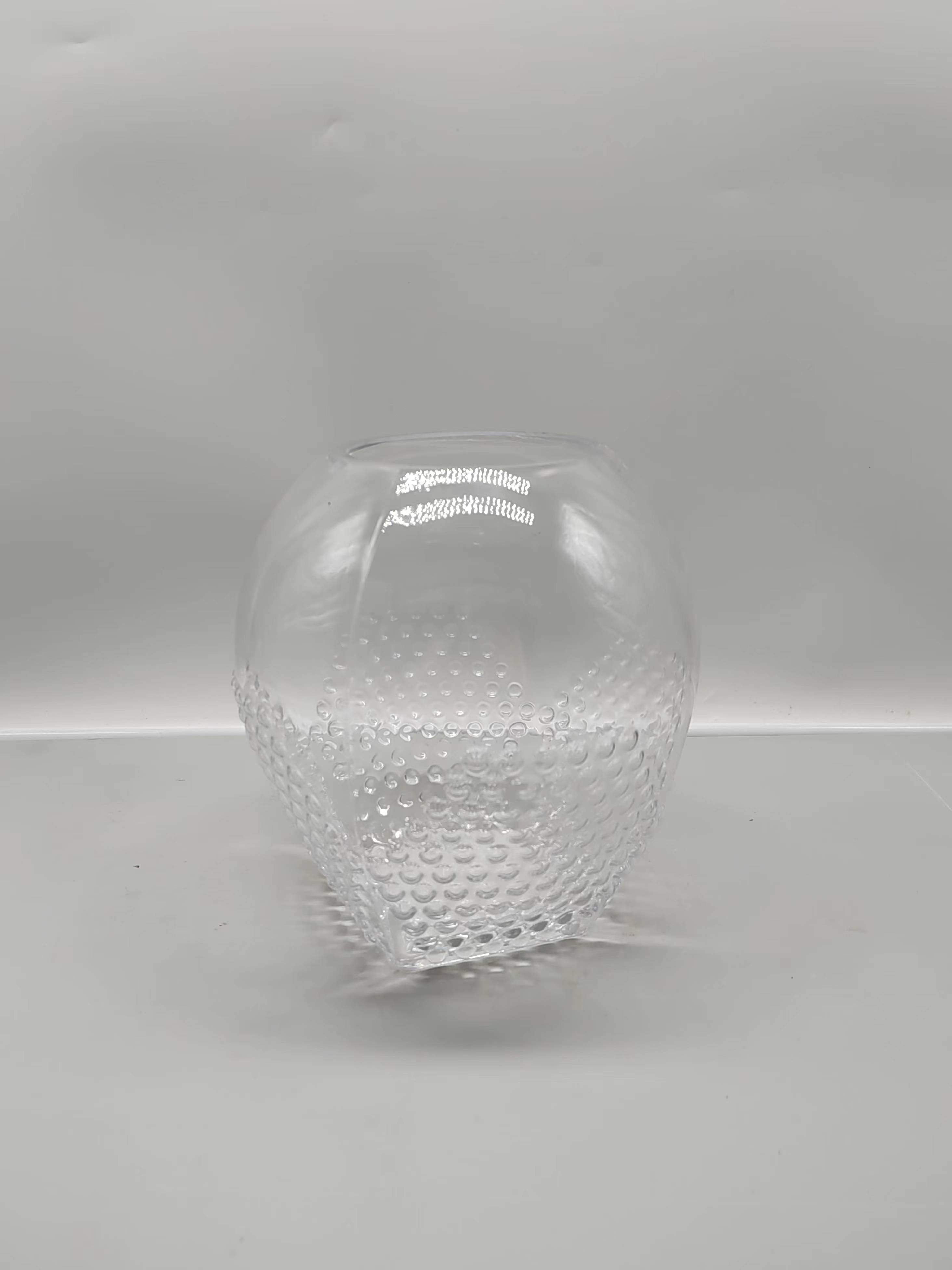 Glass vase with dot made-hand