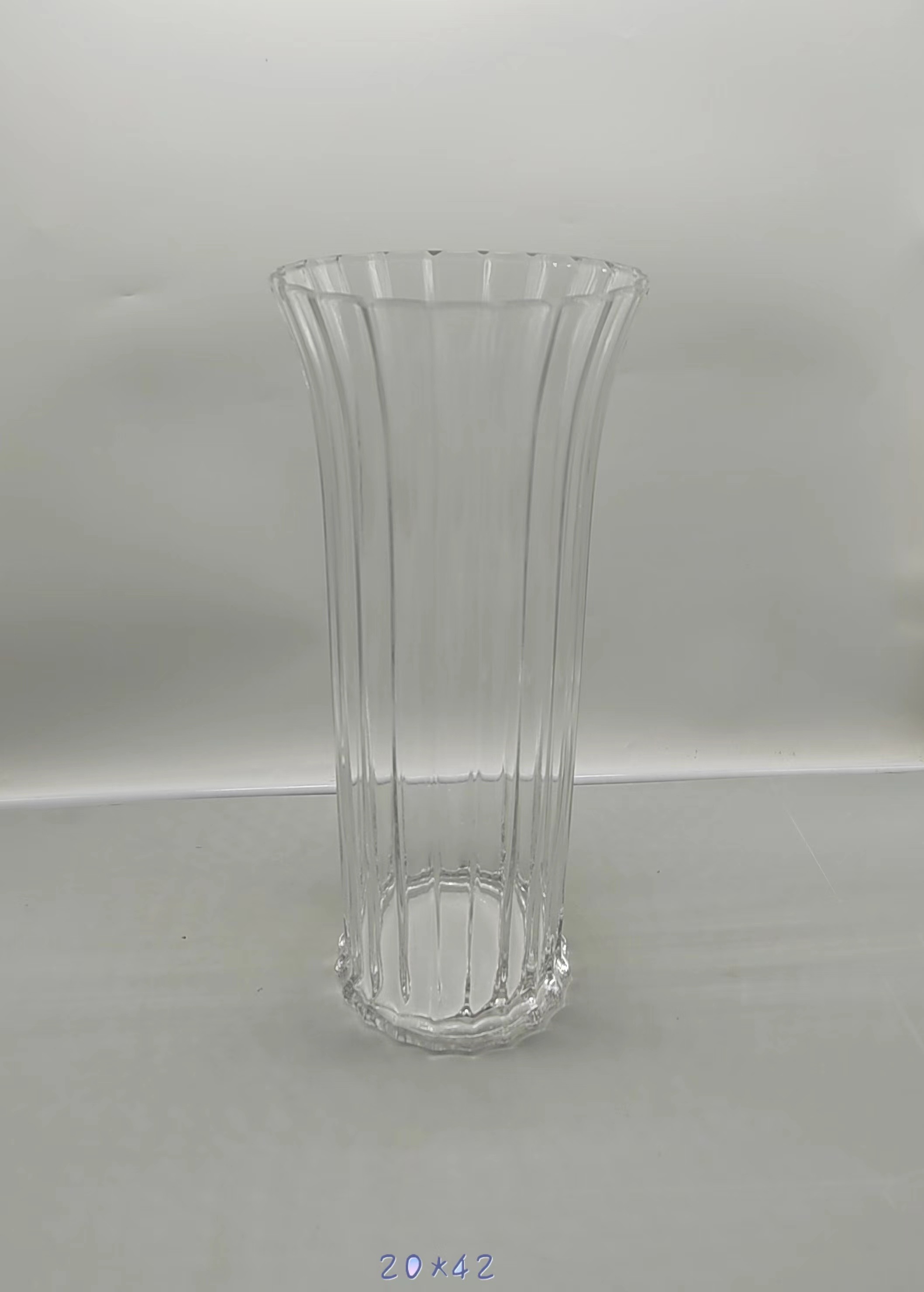 Clear glass vase made by hands