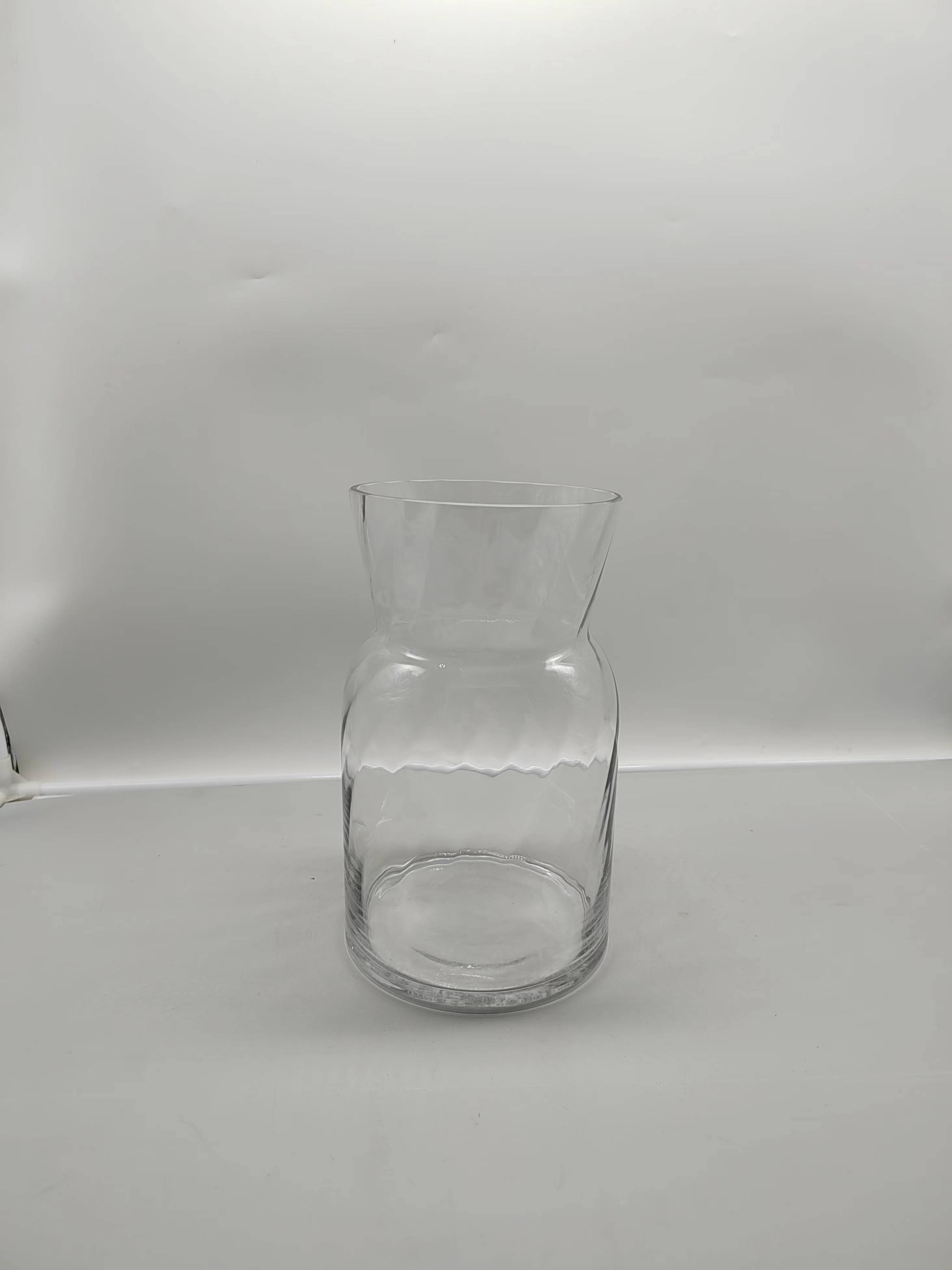 Clear glass vase made by hands