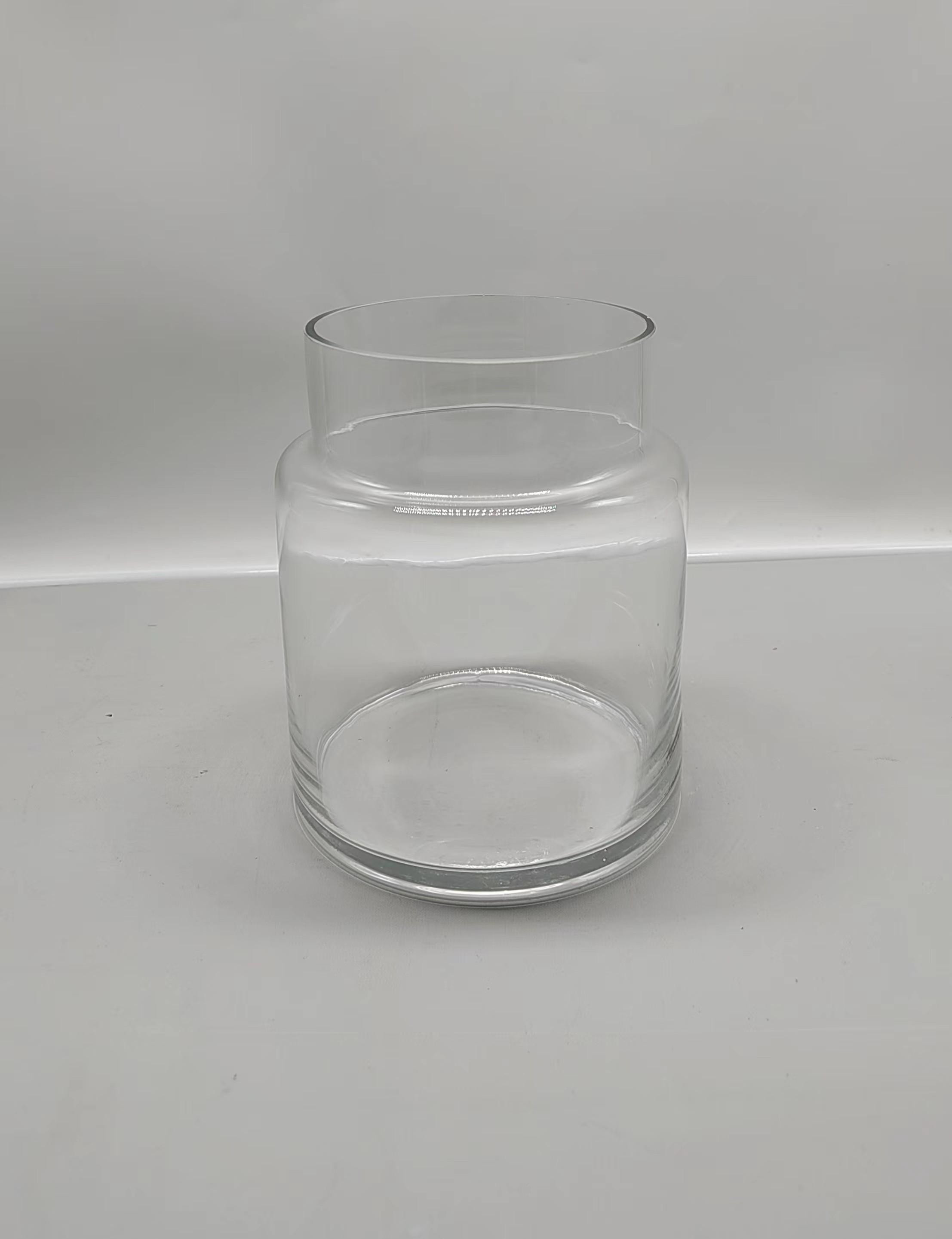 Clear glass vase made by hands