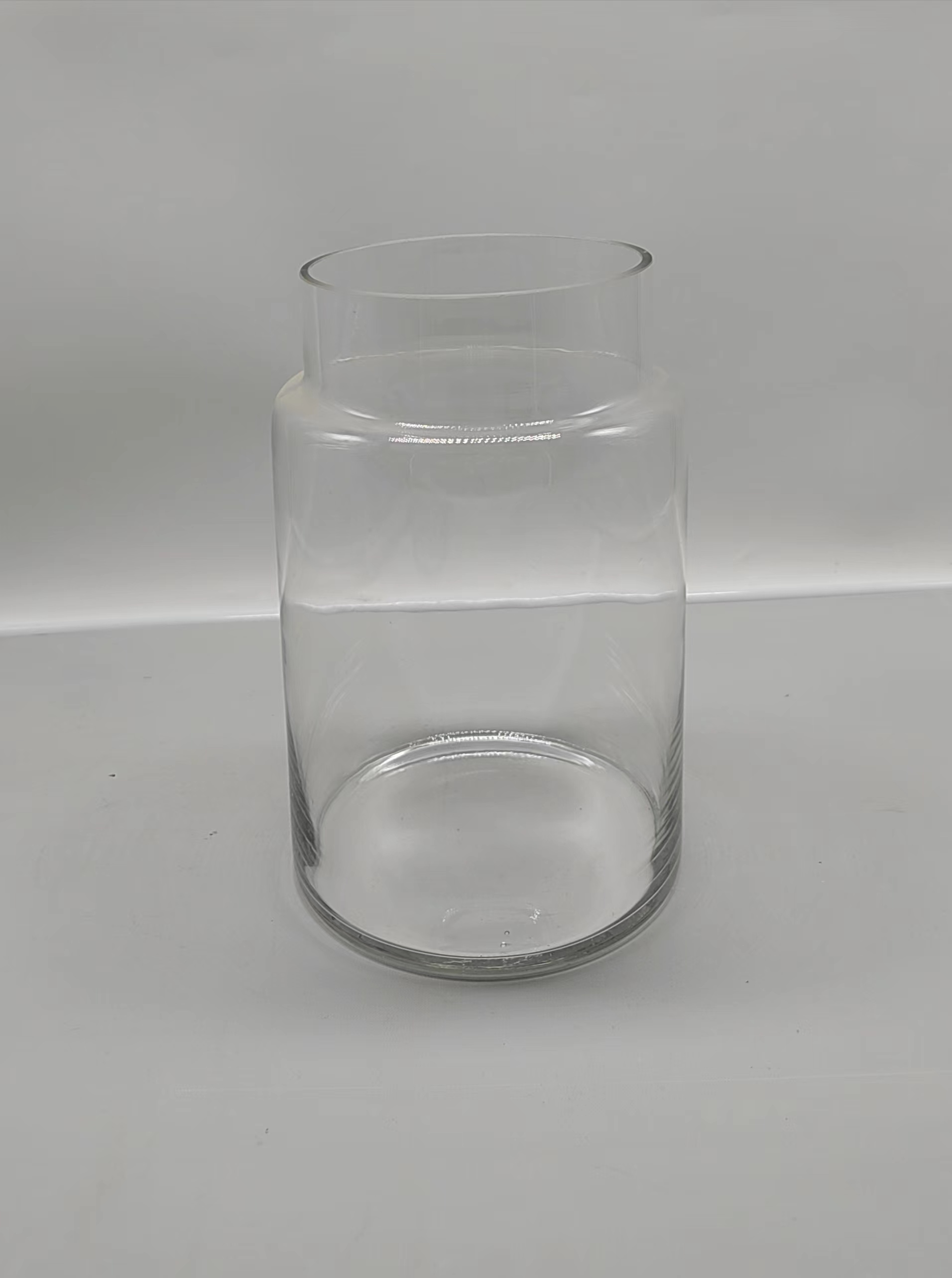 Clear glass vase made by hands