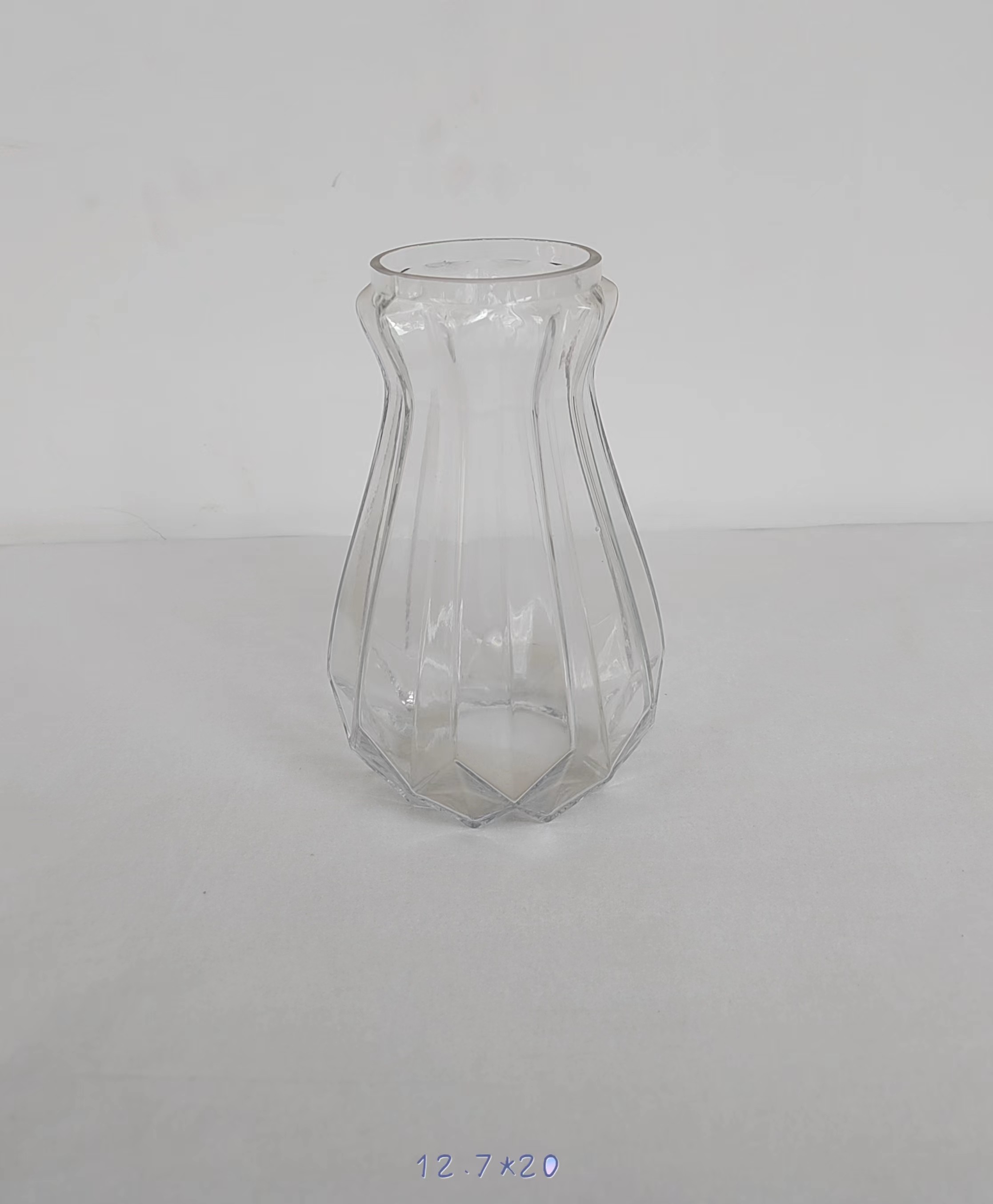 Clear glass vase made by hands
