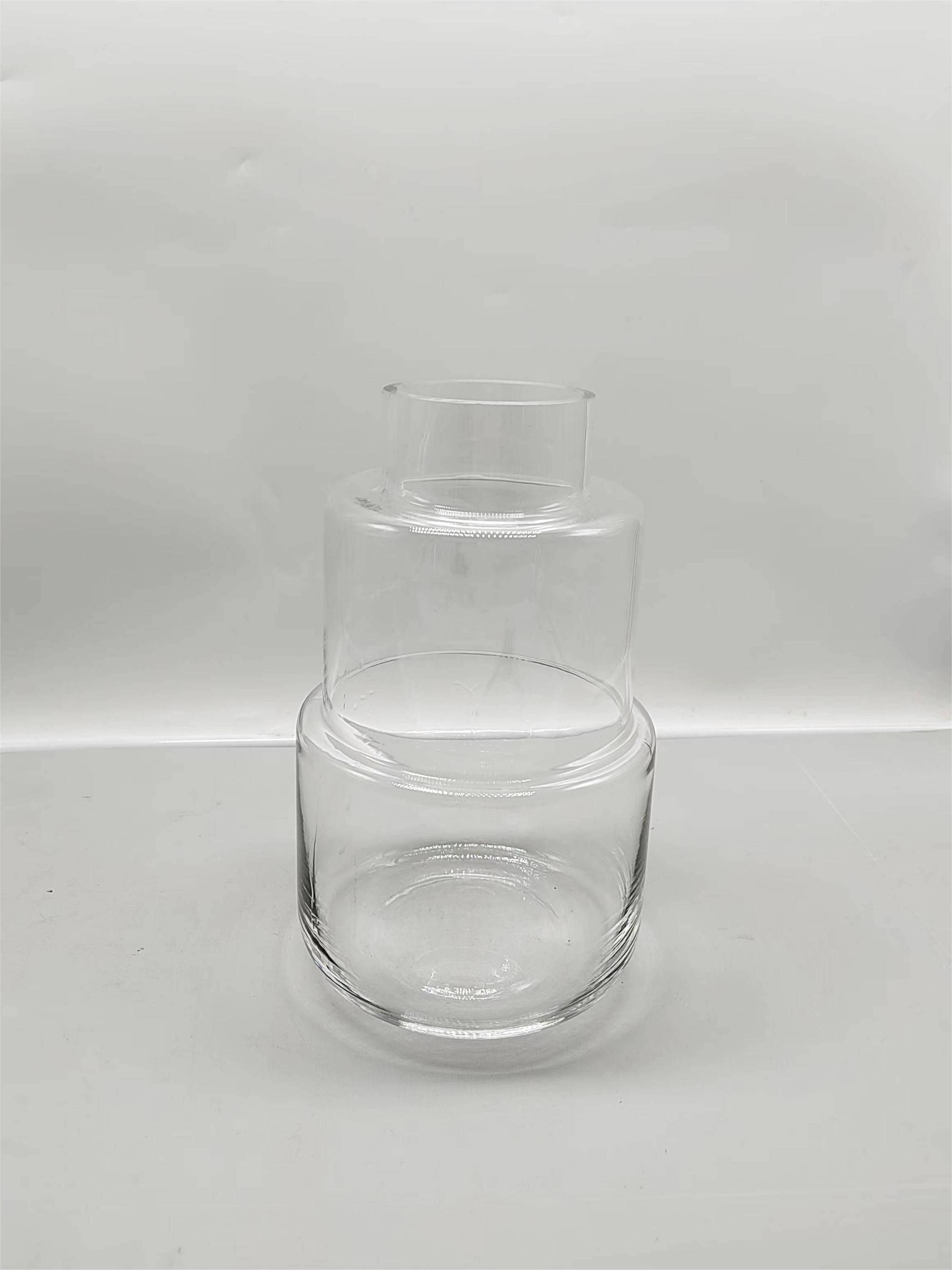 Clear glass vase made by hands