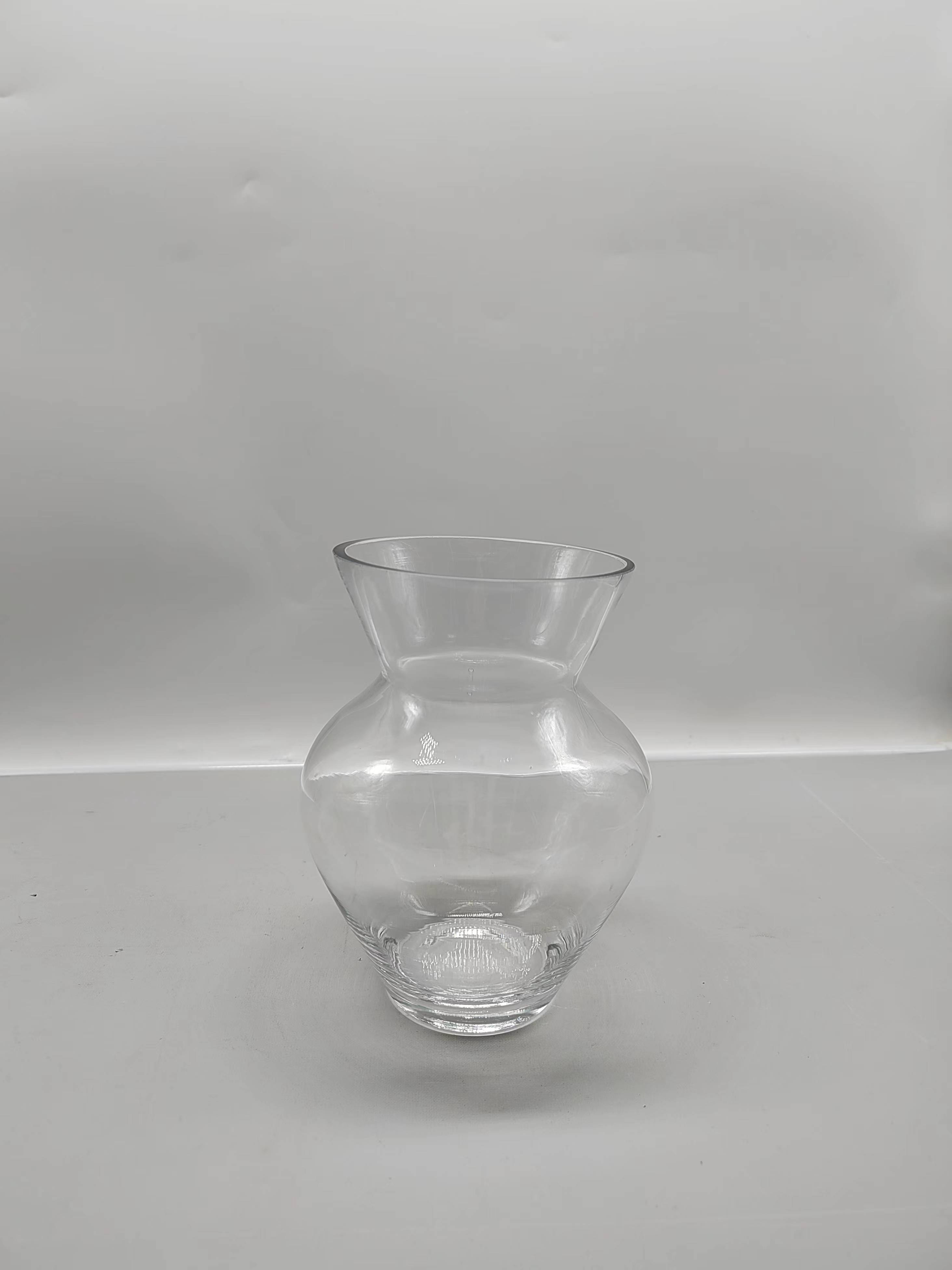 Clear glass vase made by hands