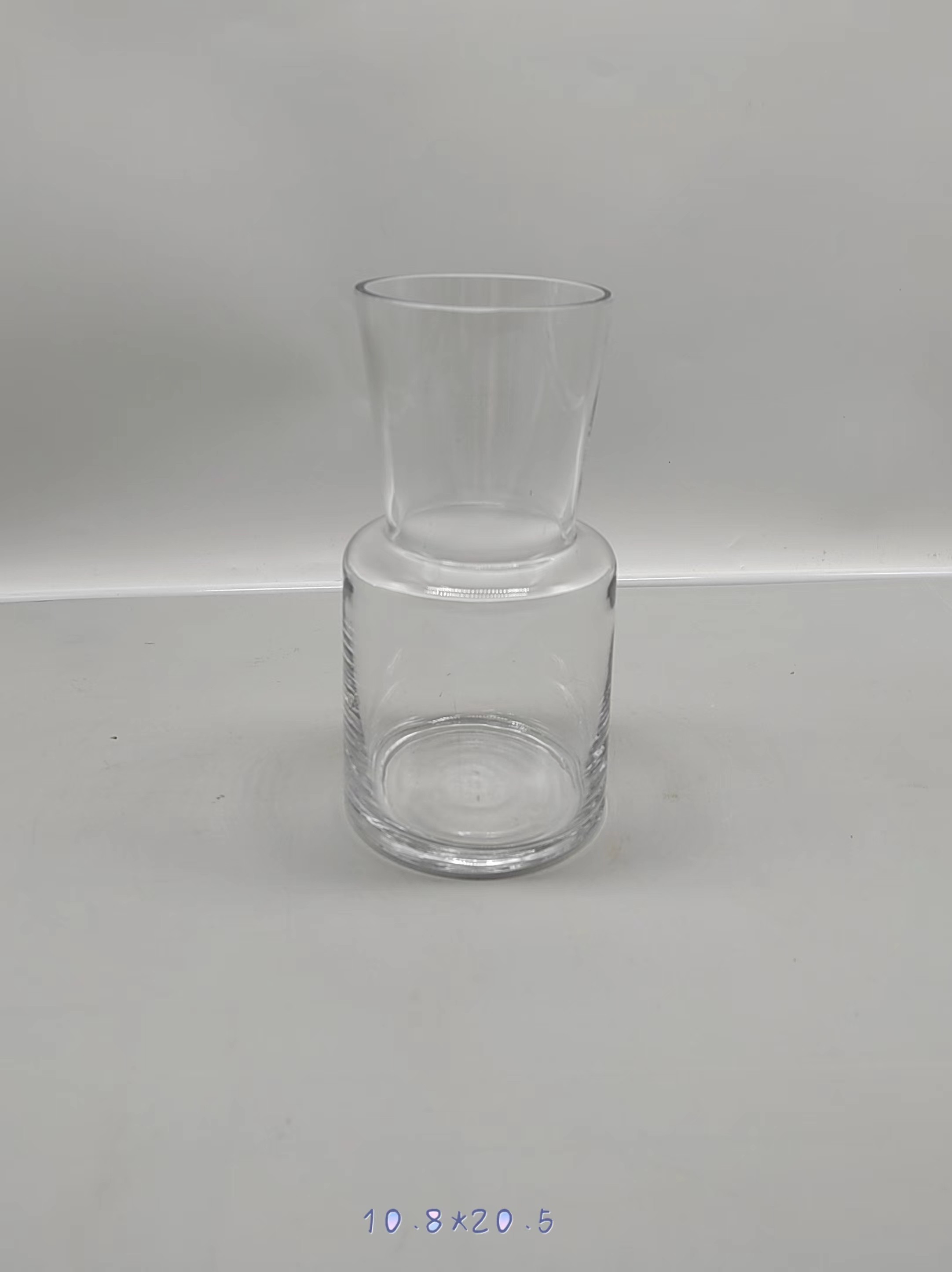 Clear glass vase made by hands
