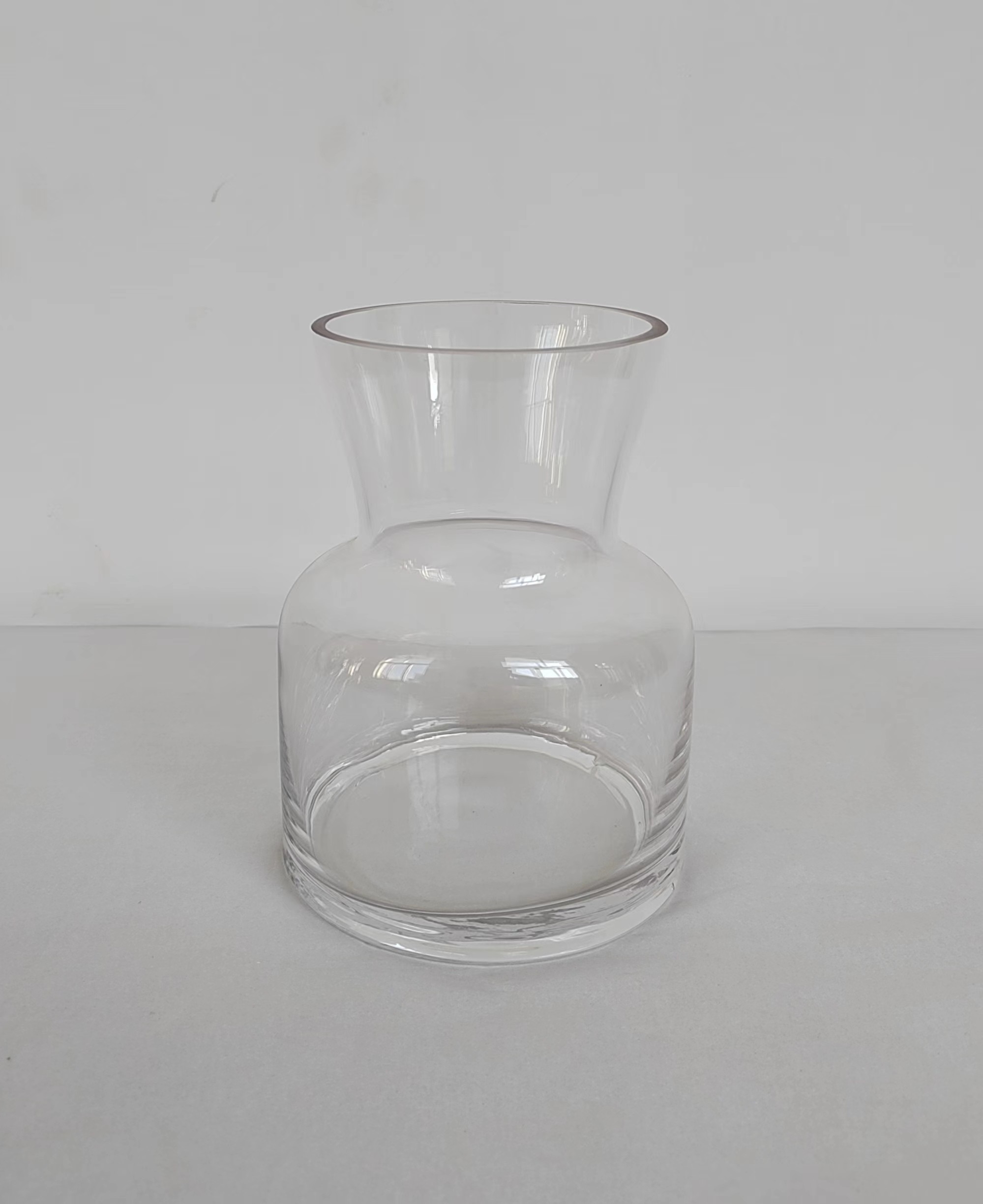 Clear glass vase made by hands