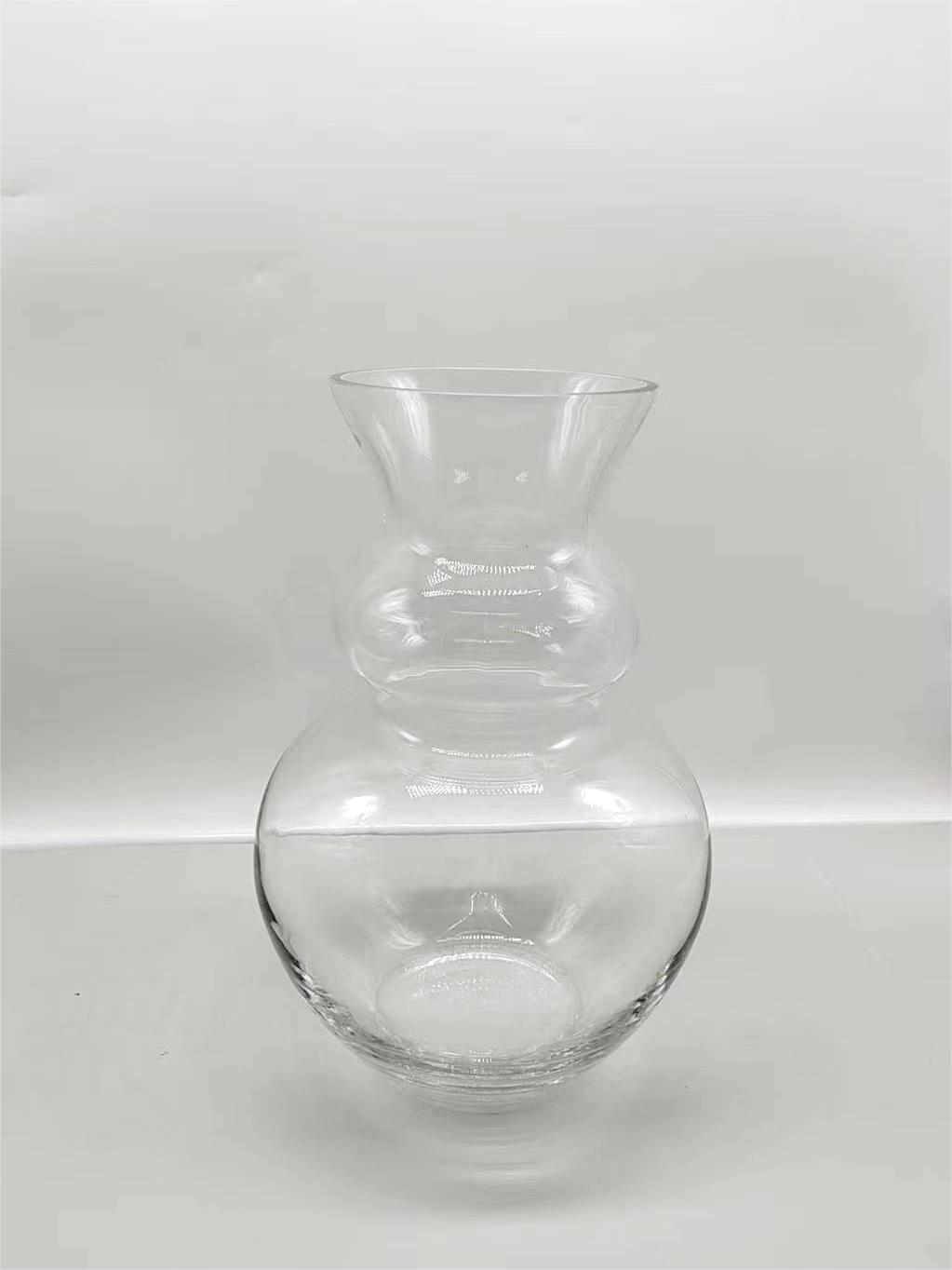Clear glass vase made by hands