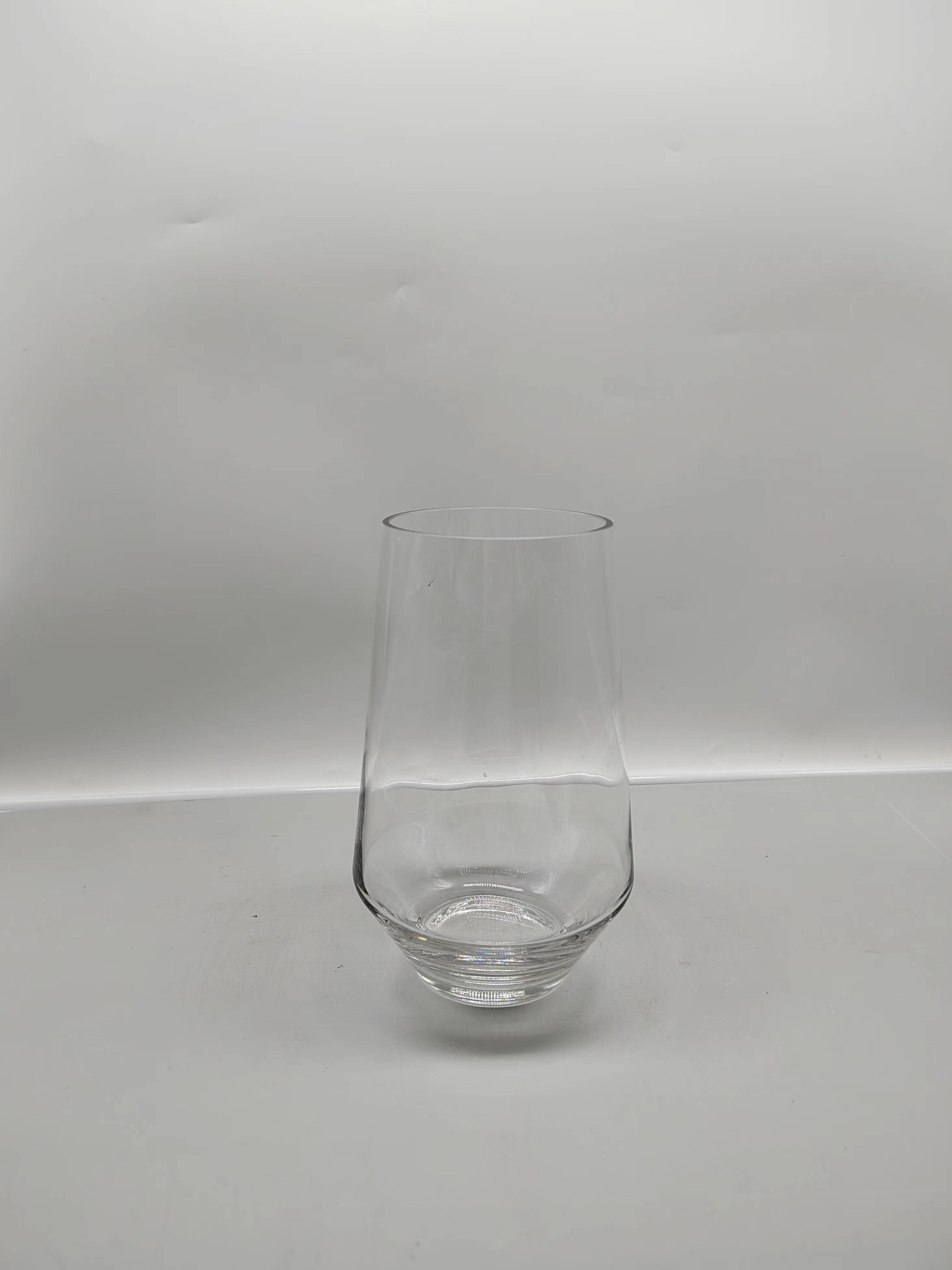 Clear glass vase made by hands