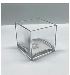 Clear glass square cylinder made-hand