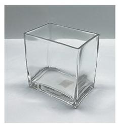 Clear glass square cylinder made-hand